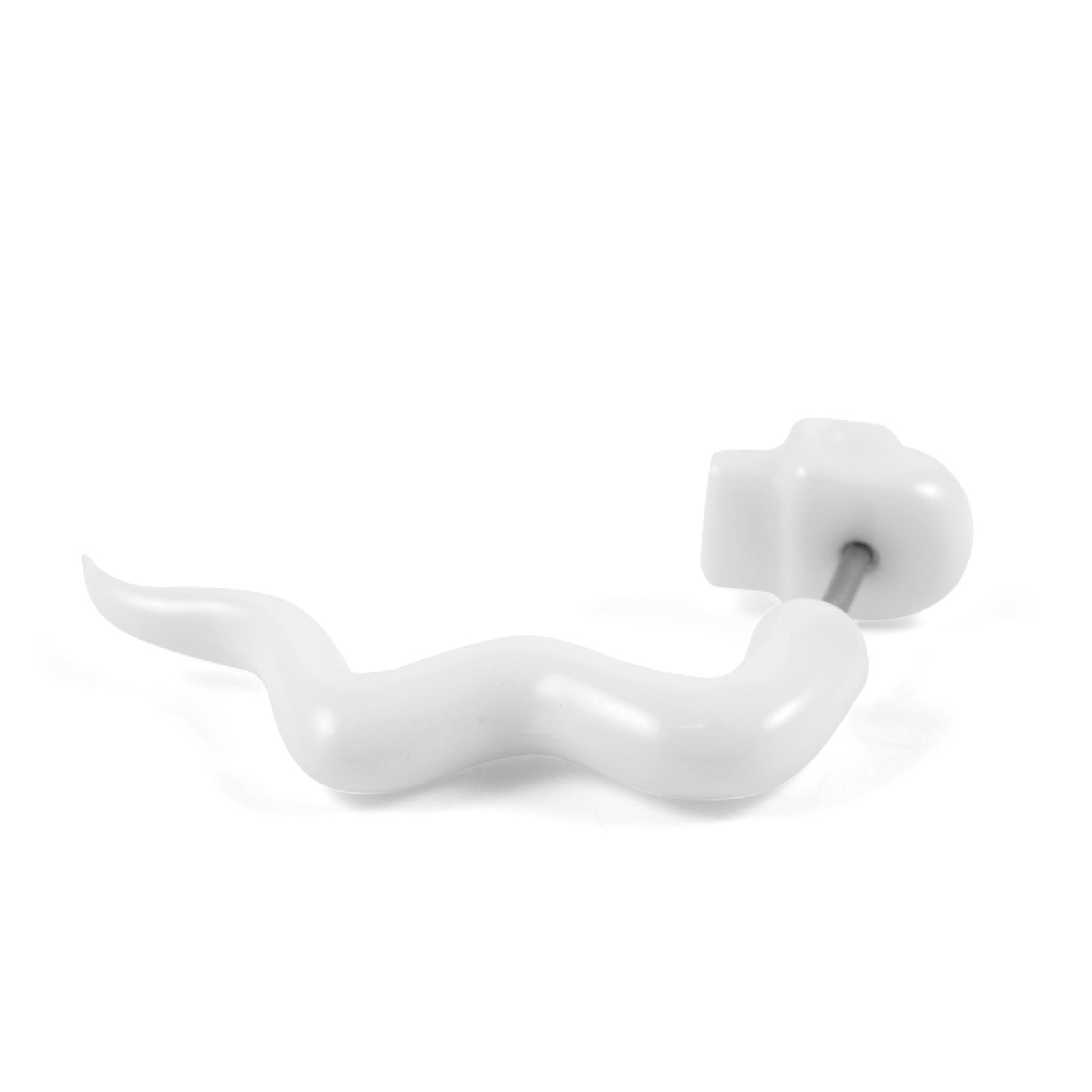 Gedrehter Ohrring mit weißem Schädel - 3