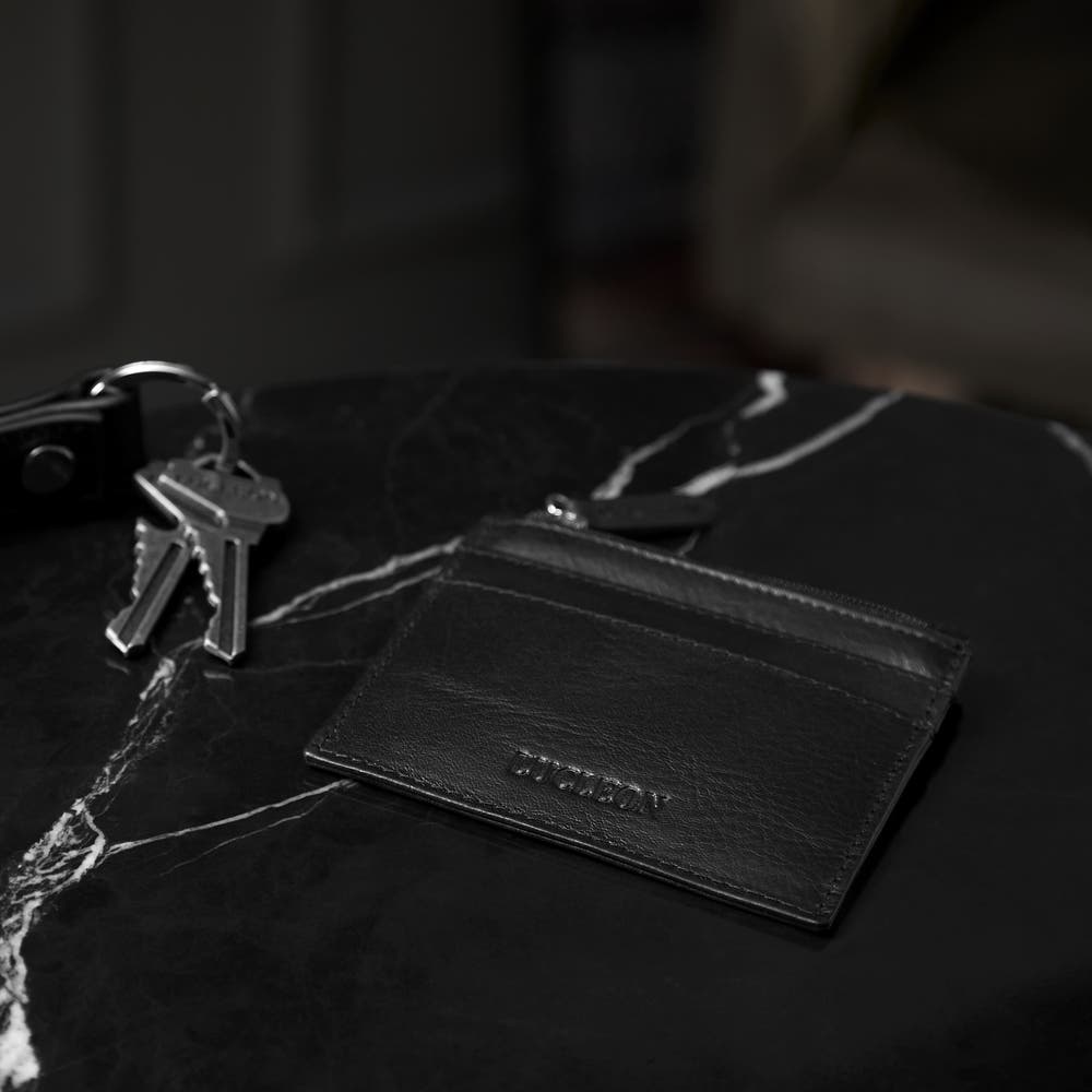 hover: Black Multi Zip Card Holder with RFID Blocker hover: Black Multi Zip Card Holder with RFID Blocker