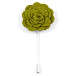 Olive Green Rose Lapel Pin