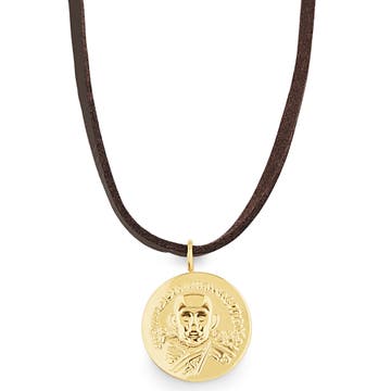 Gold-Tone Hindu Leather Iconic Necklace