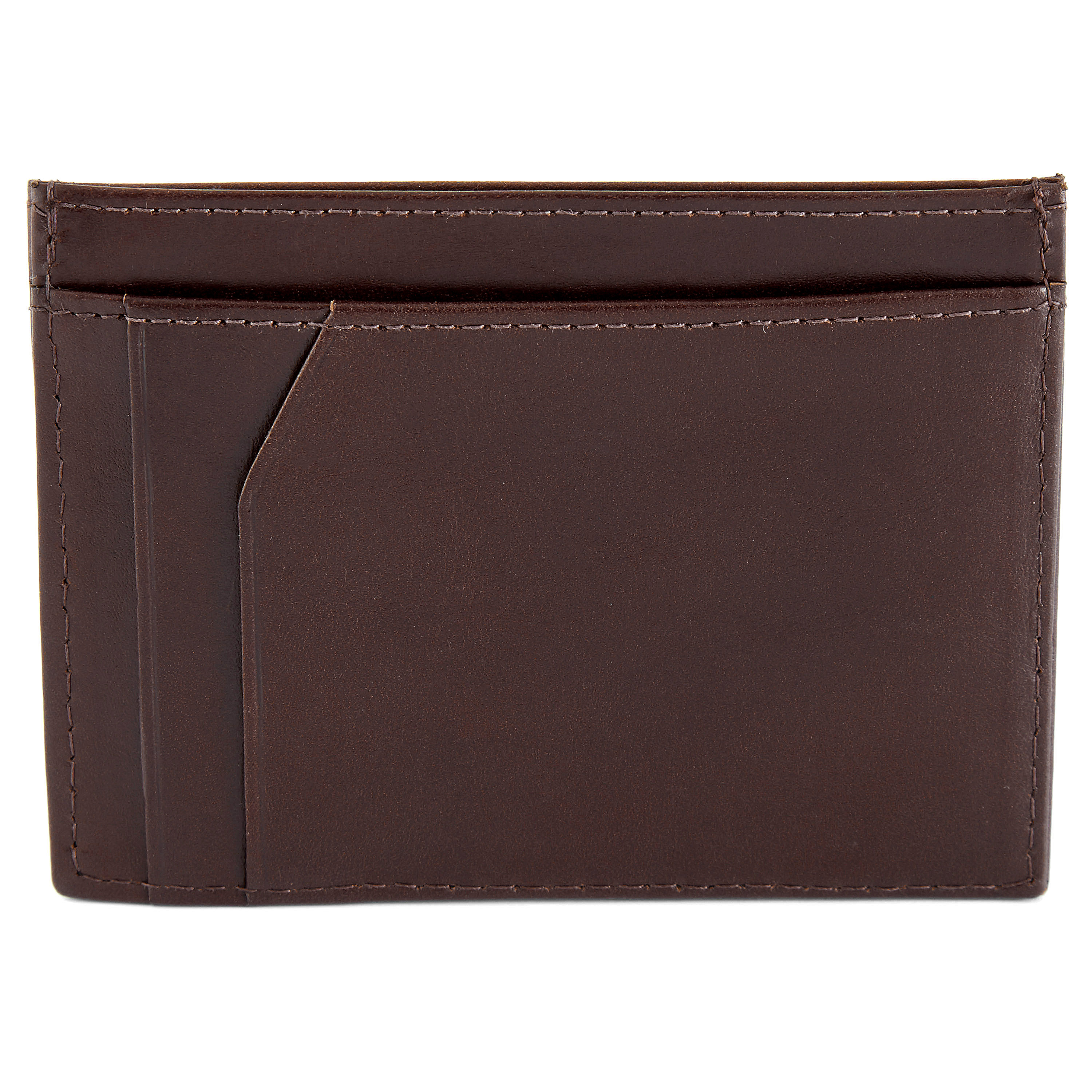 Ciemnobrązowe skórzane etui na karty Jasper - 1