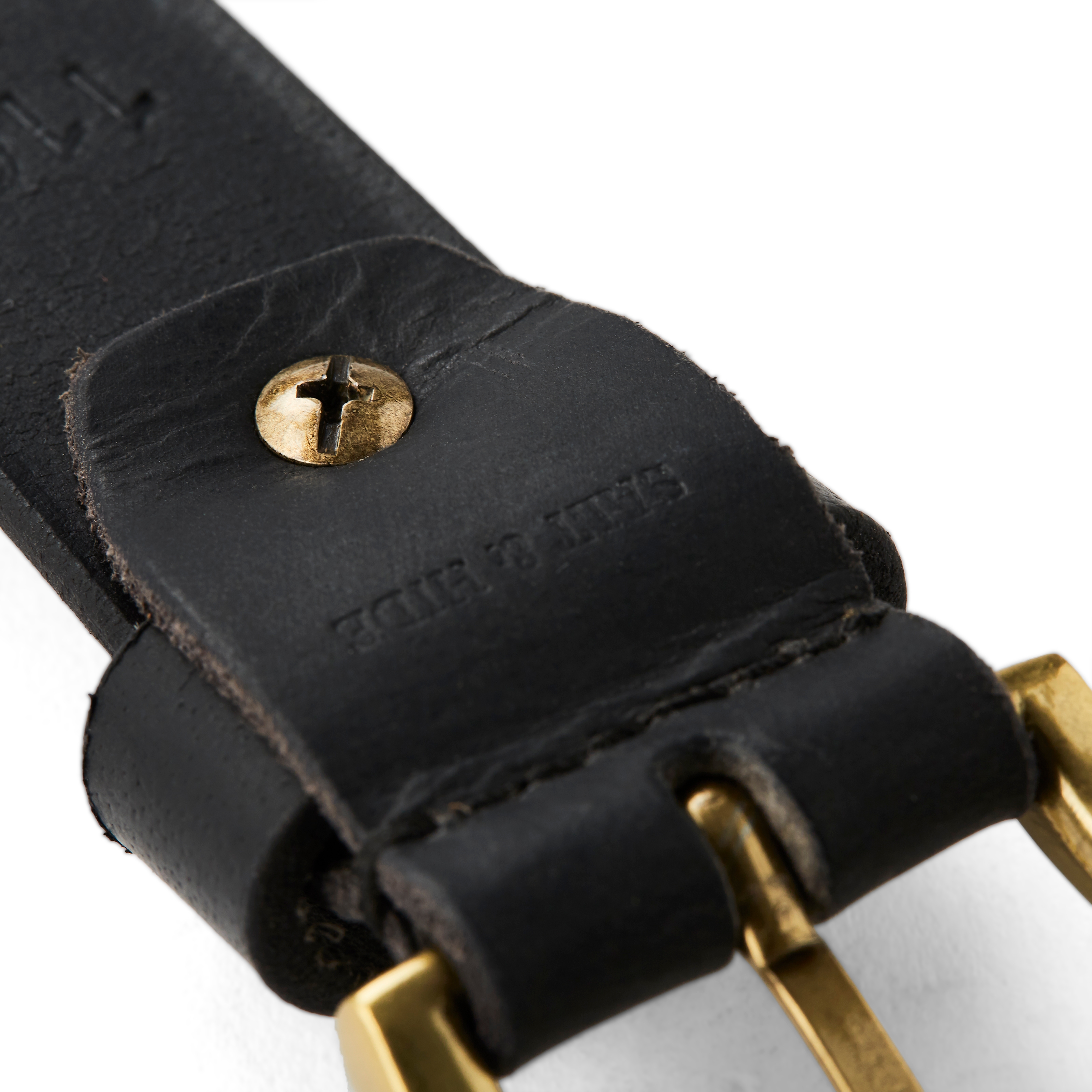 Czarny skórzany pasek Samir - 4