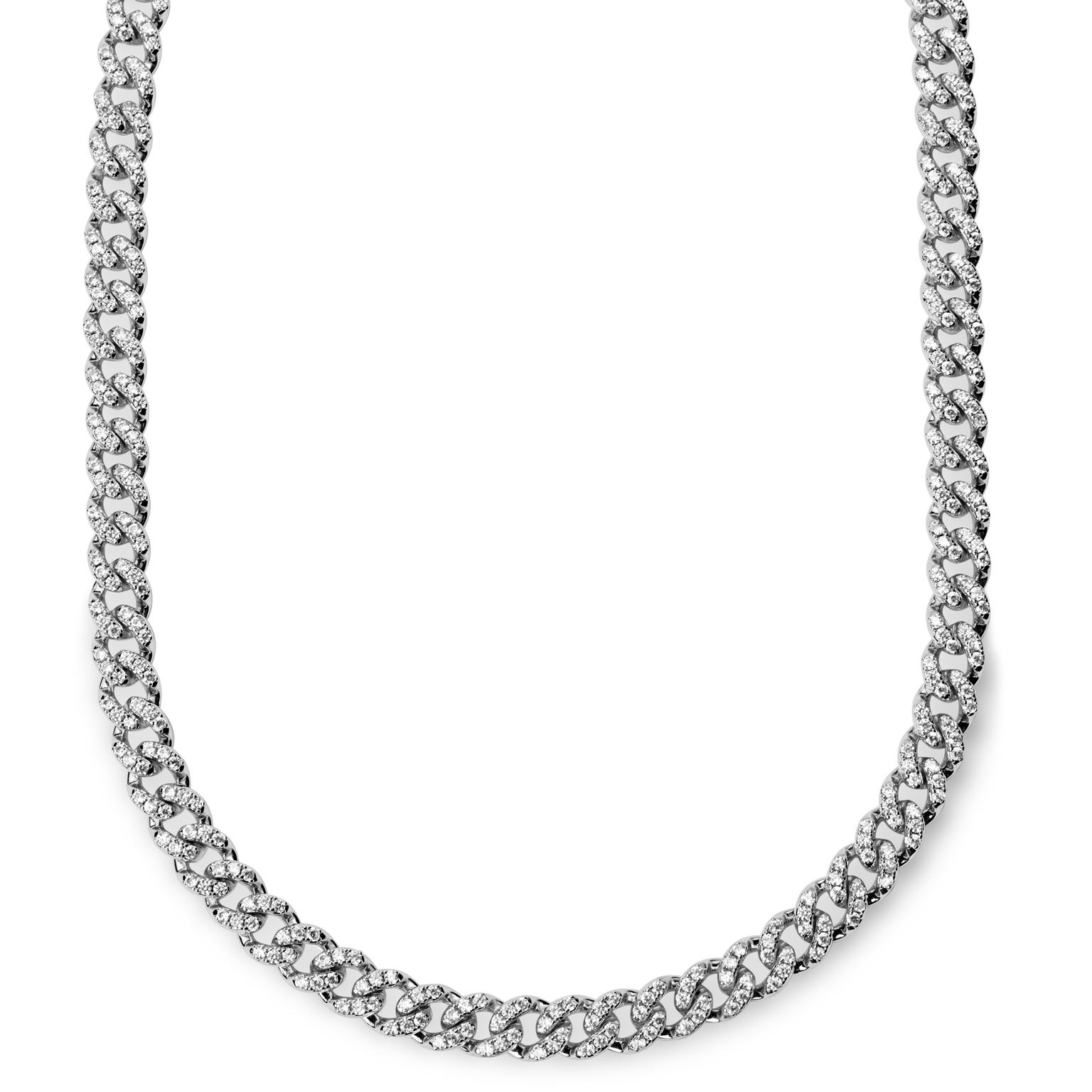 Nicos | 8 mm Ασημί Κολιέ με Iced Cuban Αλυσίδα Λαιμού και Ζιργκόν Nicos | 8 mm Ασημί Κολιέ με Iced Cuban Αλυσίδα Λαιμού και Ζιργκόν