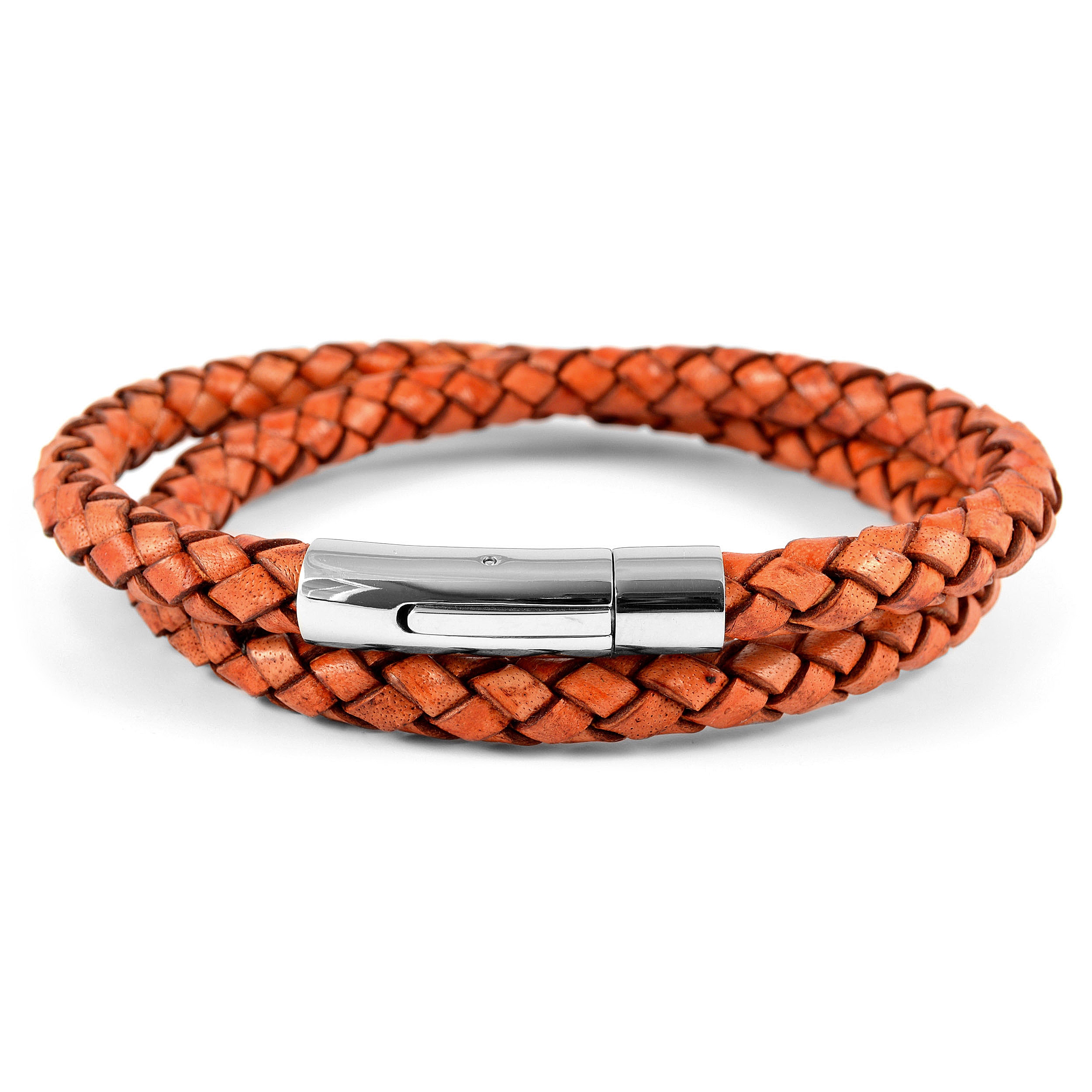 Podwójna rudobrązowa bransoletka ze skóry Bolo 6 mm - 2