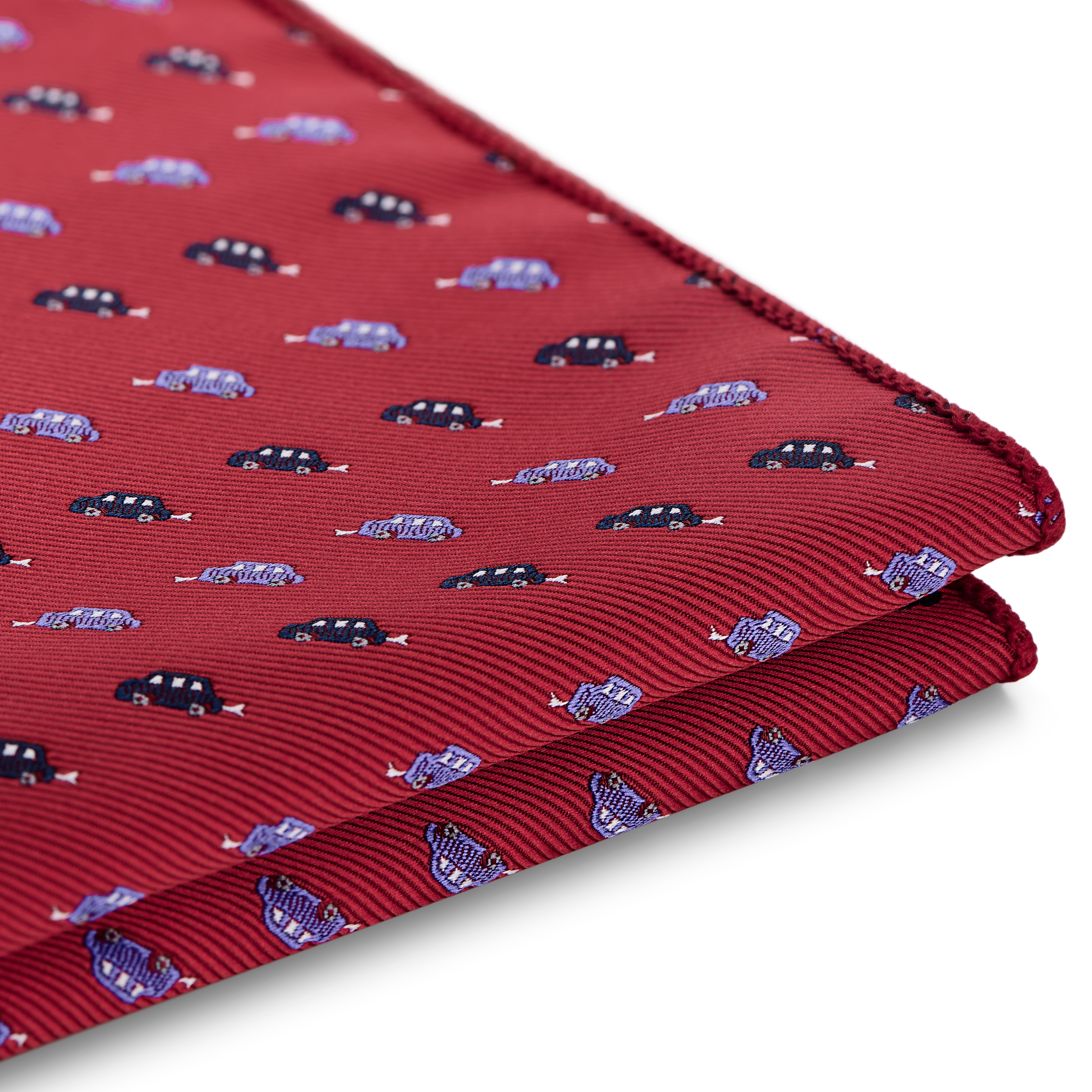 Motos | Red Small Car Pocket Square - 3