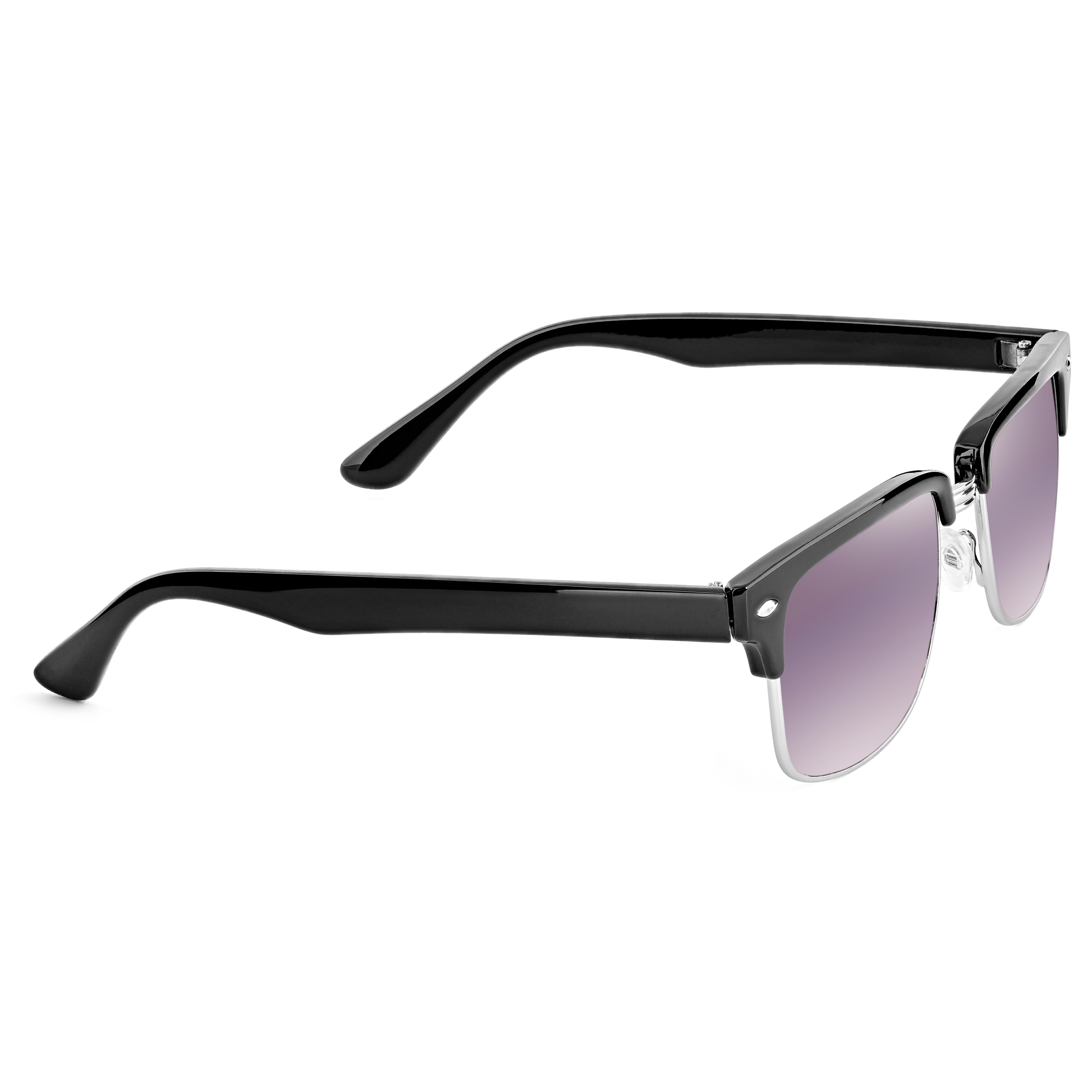 Lunettes de soleil à verres mauves et monture noire  - 3