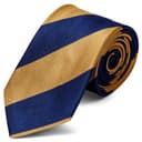 Gold & Navy Stripe Silk 8cm Tie Gold & Navy Stripe Silk 8cm Tie