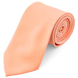 Basic Wide Salmon Pink Polyester Tie