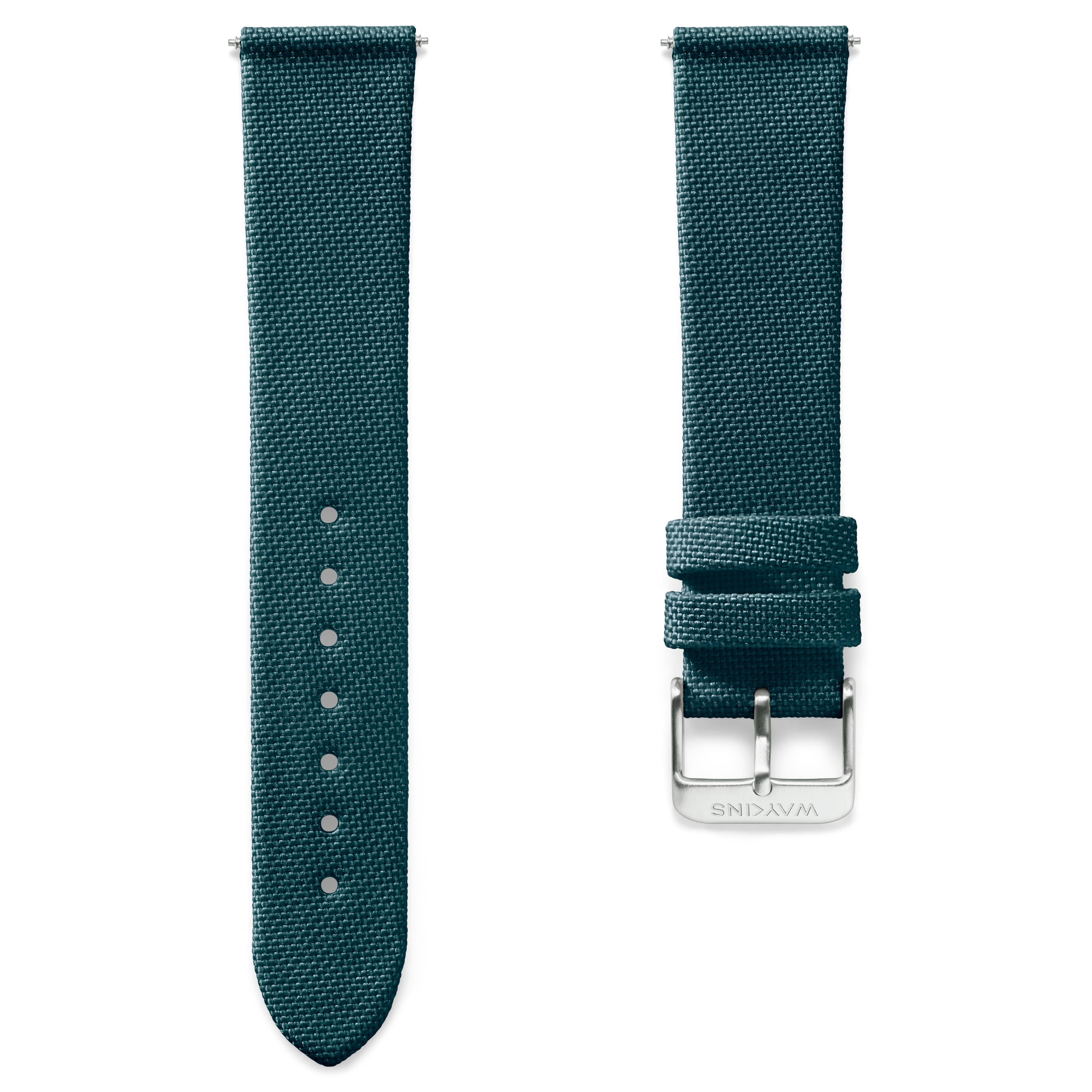 Recapture | Blaues Armband aus recyceltem PET und veganem Leder