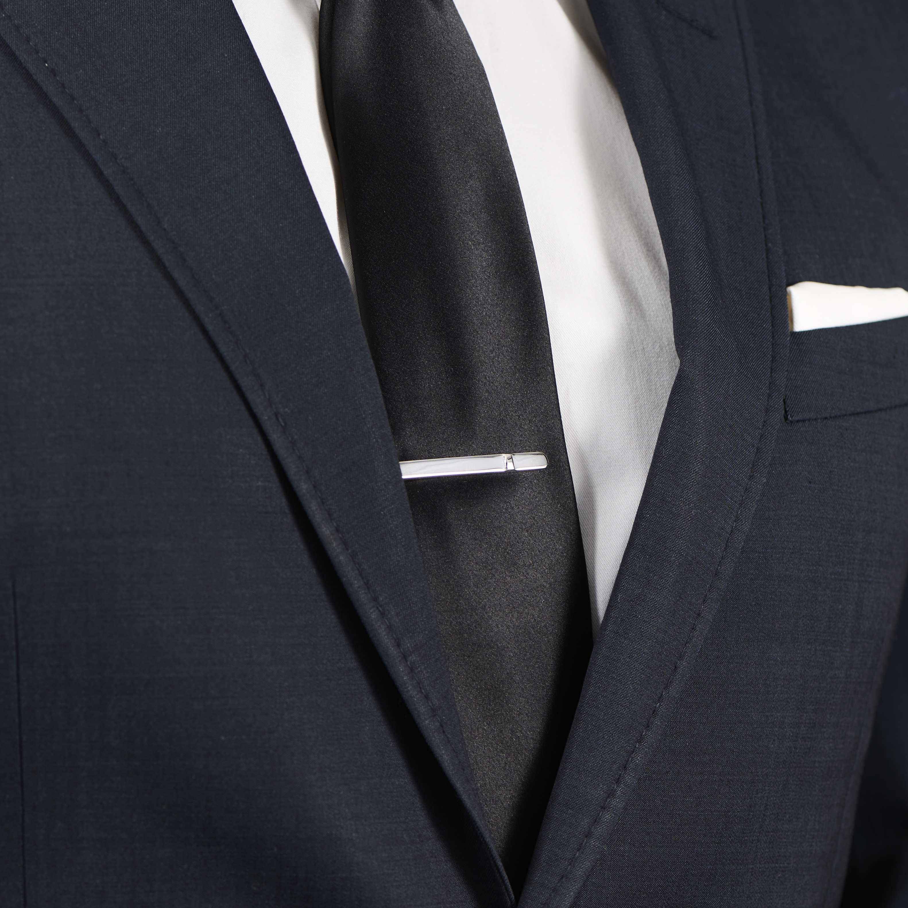 Srebrna spinka do krawata 925s zaokrąglony prostokąt - 4