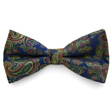 Colorful Light Blue Paisley Pattern Silk Pre-Tied Bow Tie Colorful Light Blue Paisley Pattern Silk Pre-Tied Bow Tie
