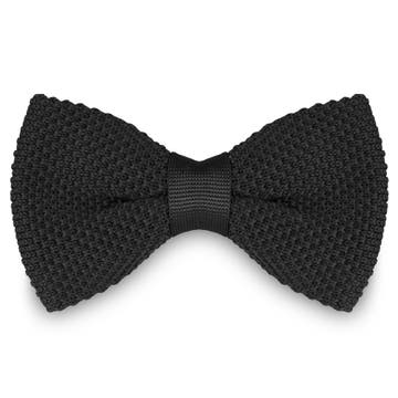 Black Knitted Pre-Tied Bow Tie