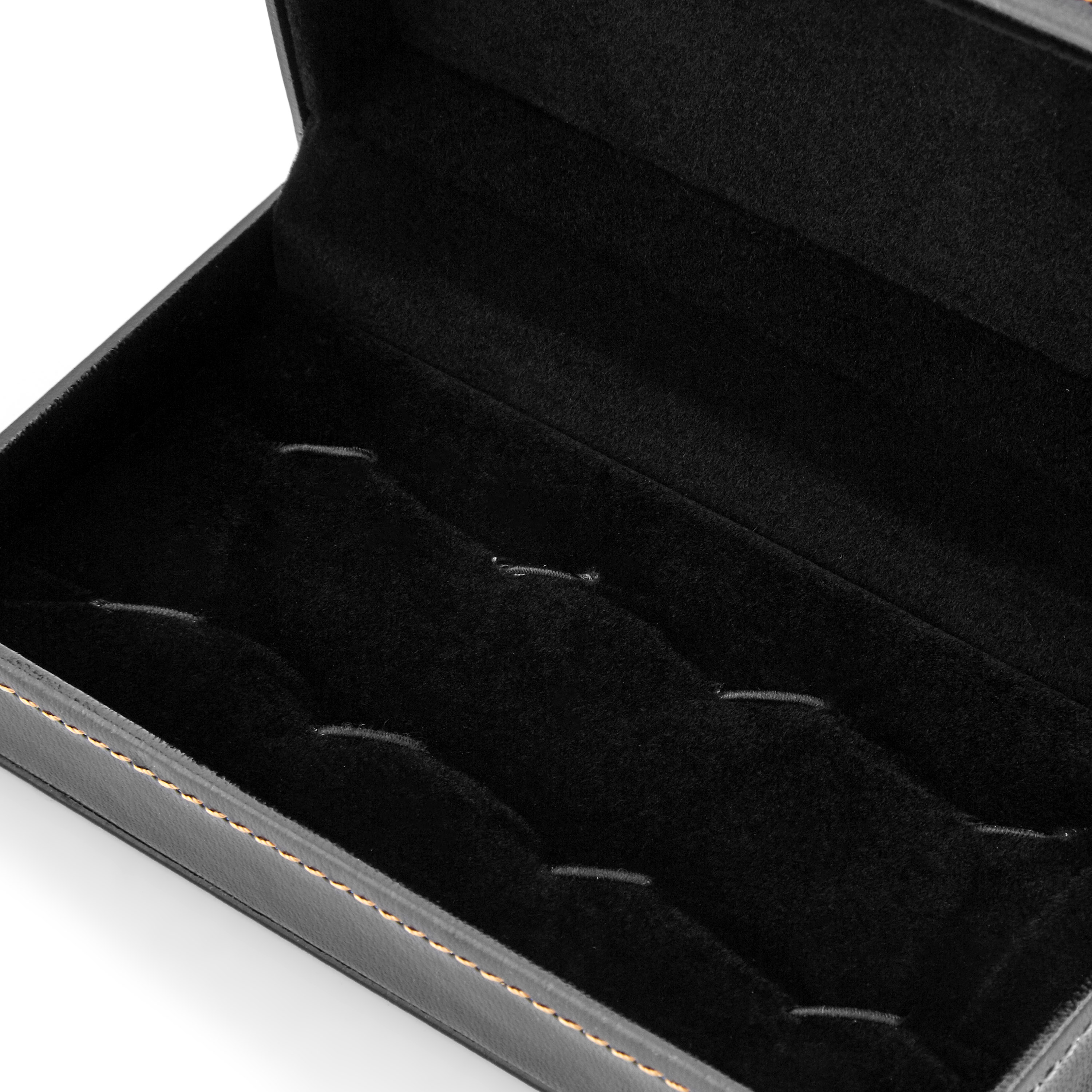 Åleglat Ibenholt Æske til Manchetknapper i Kunstlæder - 3