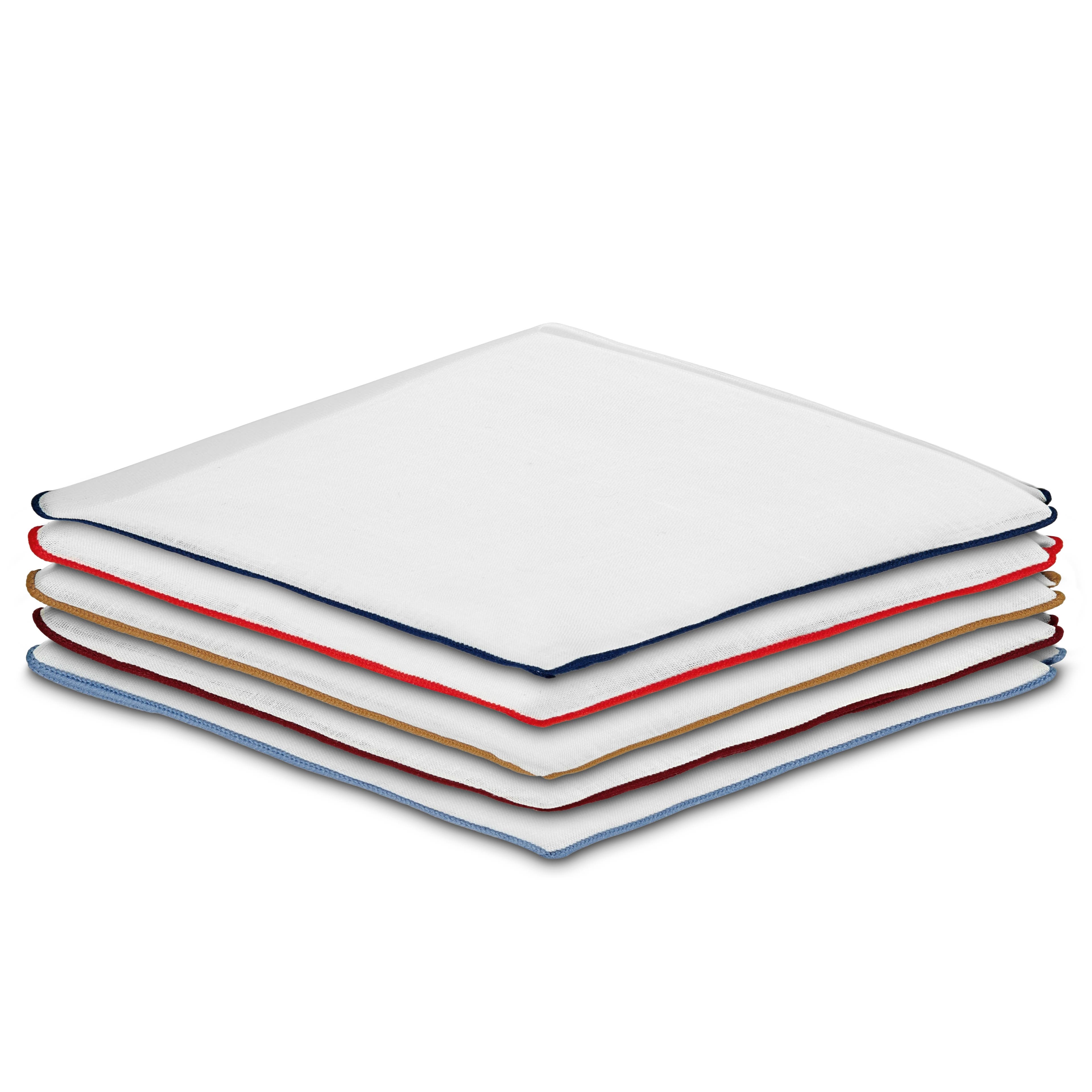 White Linen Pocket Square Set