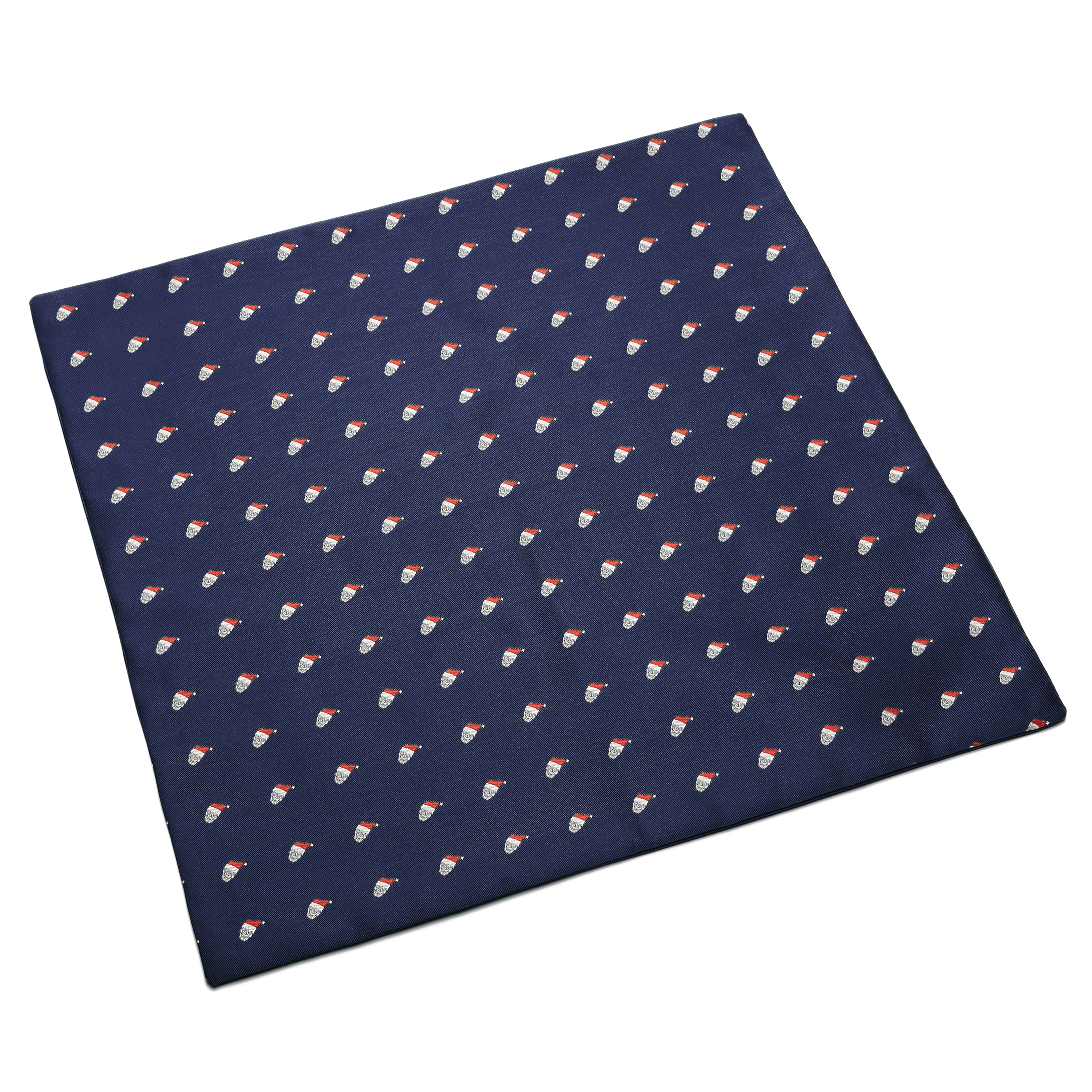 Navy Blue Christmas Skull Pattern Pocket Square - 4