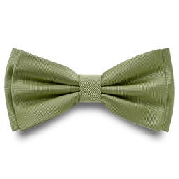 Light Green Pre-Tied Herringbone Bow Tie