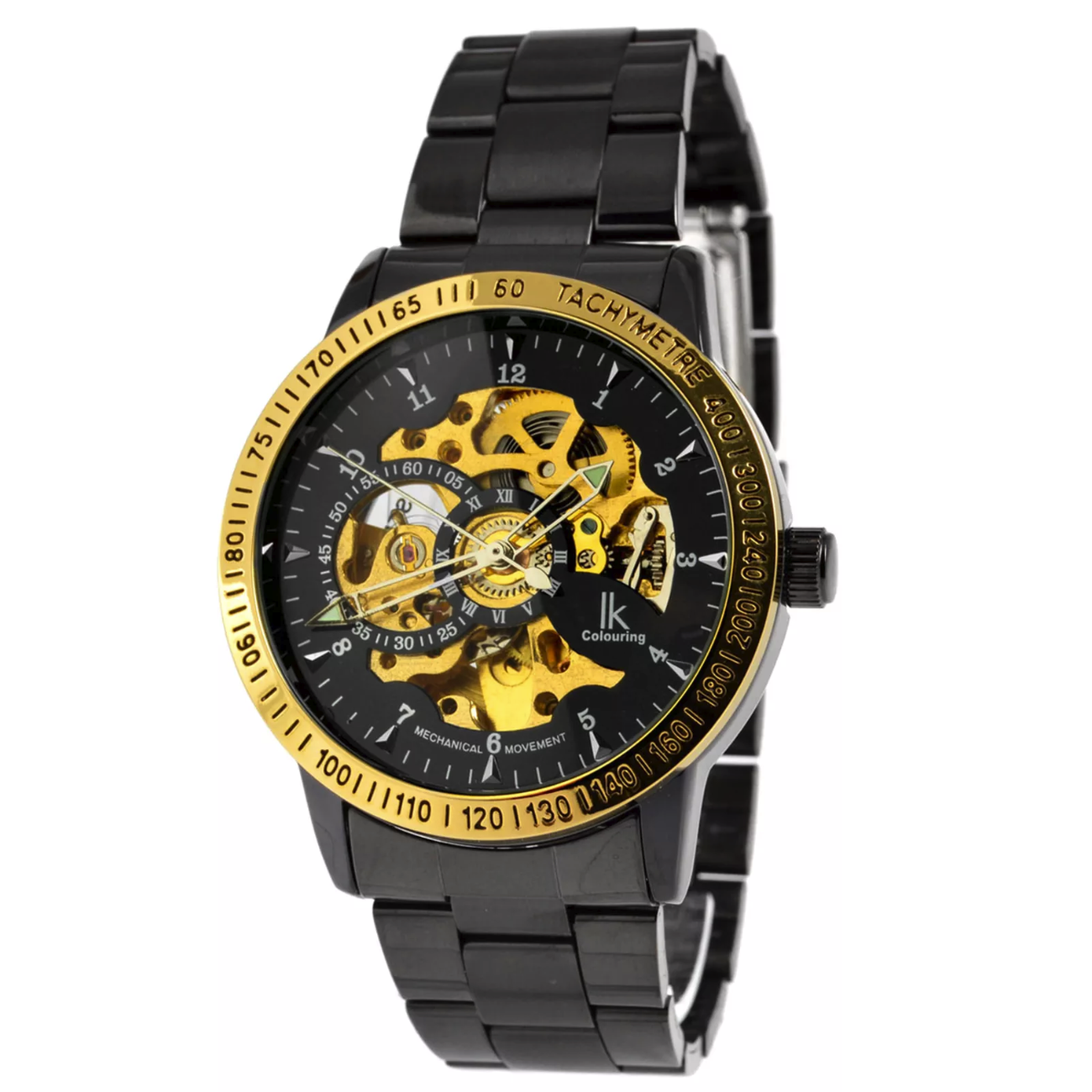 Black & Gold Edged Rolat Ur & Impeccable Armbånd & Kunstlæder Urkasse - 6 Ure - 6