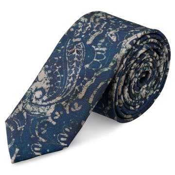 Virtuo | Sötétkék paisley selyem nyakkendő 6 cm Virtuo | Sötétkék paisley selyem nyakkendő 6 cm