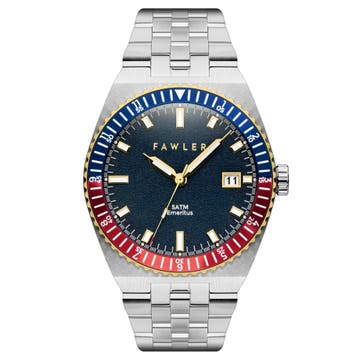 Emeritus | Gold-tone Blue and Red Bezel Stainless Steel Watch Emeritus | Gold-tone Blue and Red Bezel Stainless Steel Watch