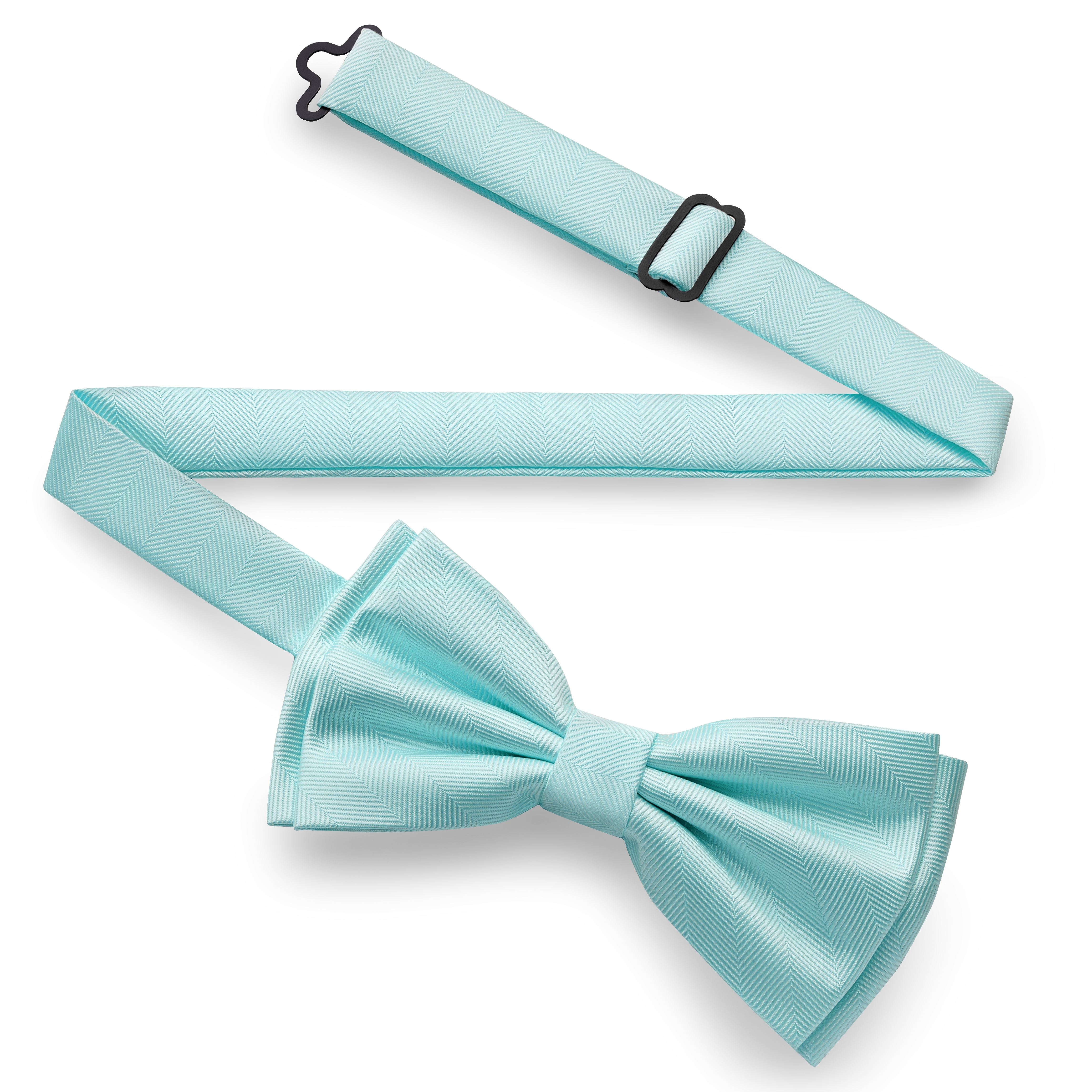 Predviazaný motýlik v detskej modrej farbe so vzorom rybej kosti - 2