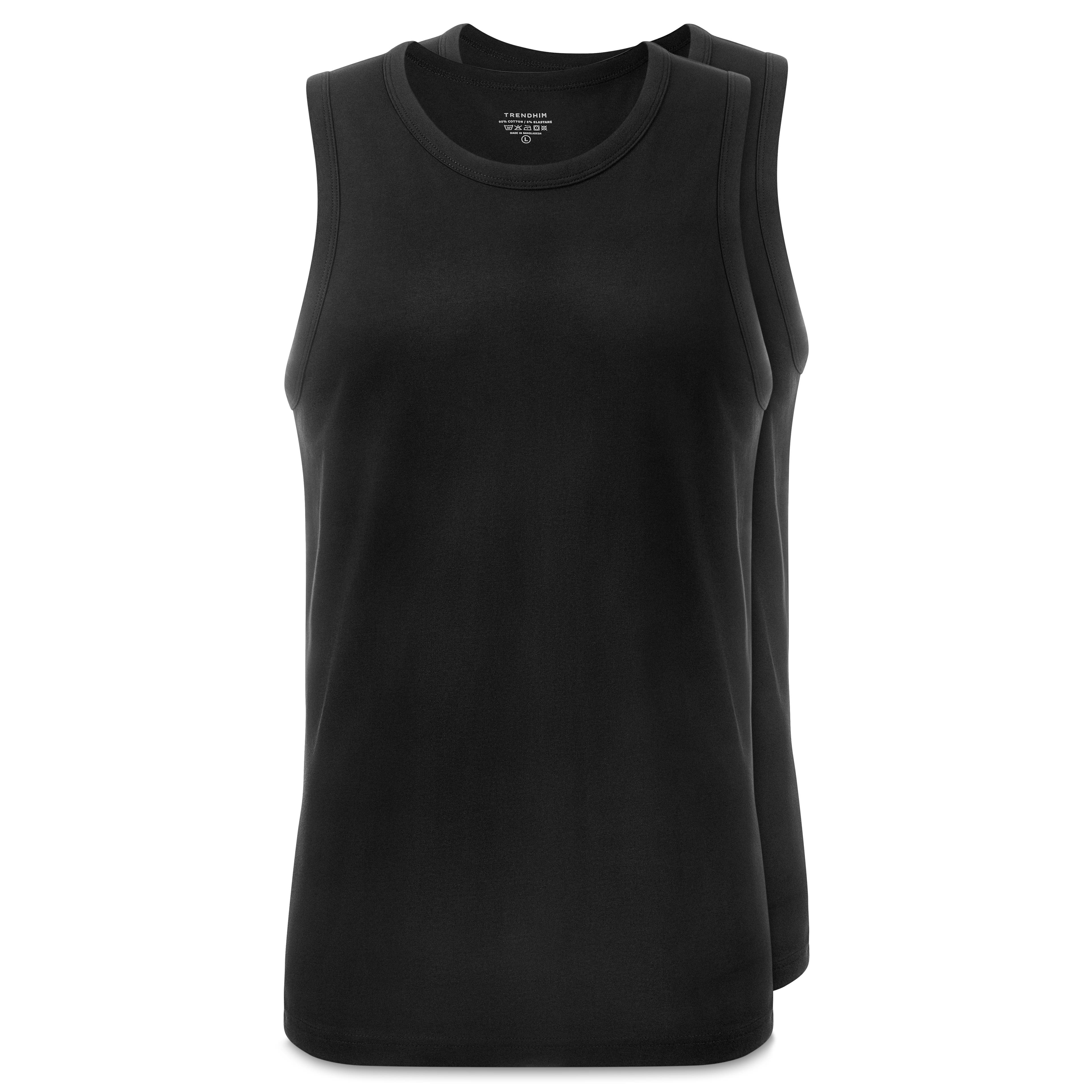 FlexFeel | Lot de 2 débardeurs noirs en coton - 1