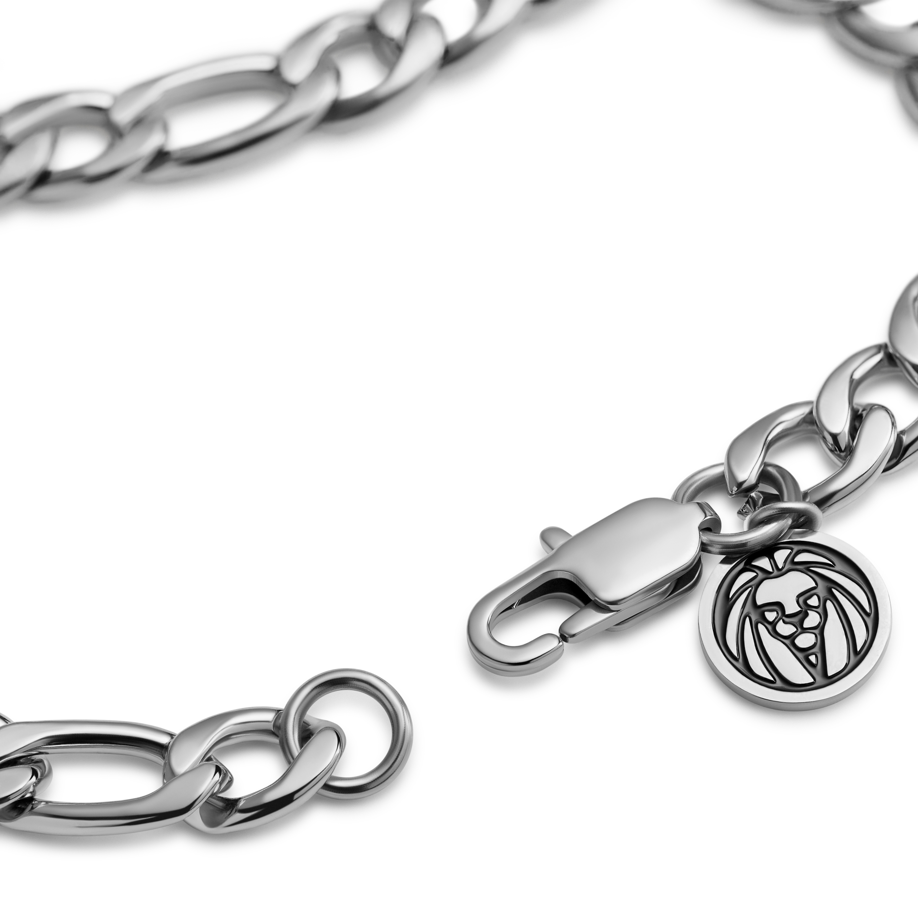 Essentials | 8 mm Zilverkleurige Armband met Figaro Schakels - 5