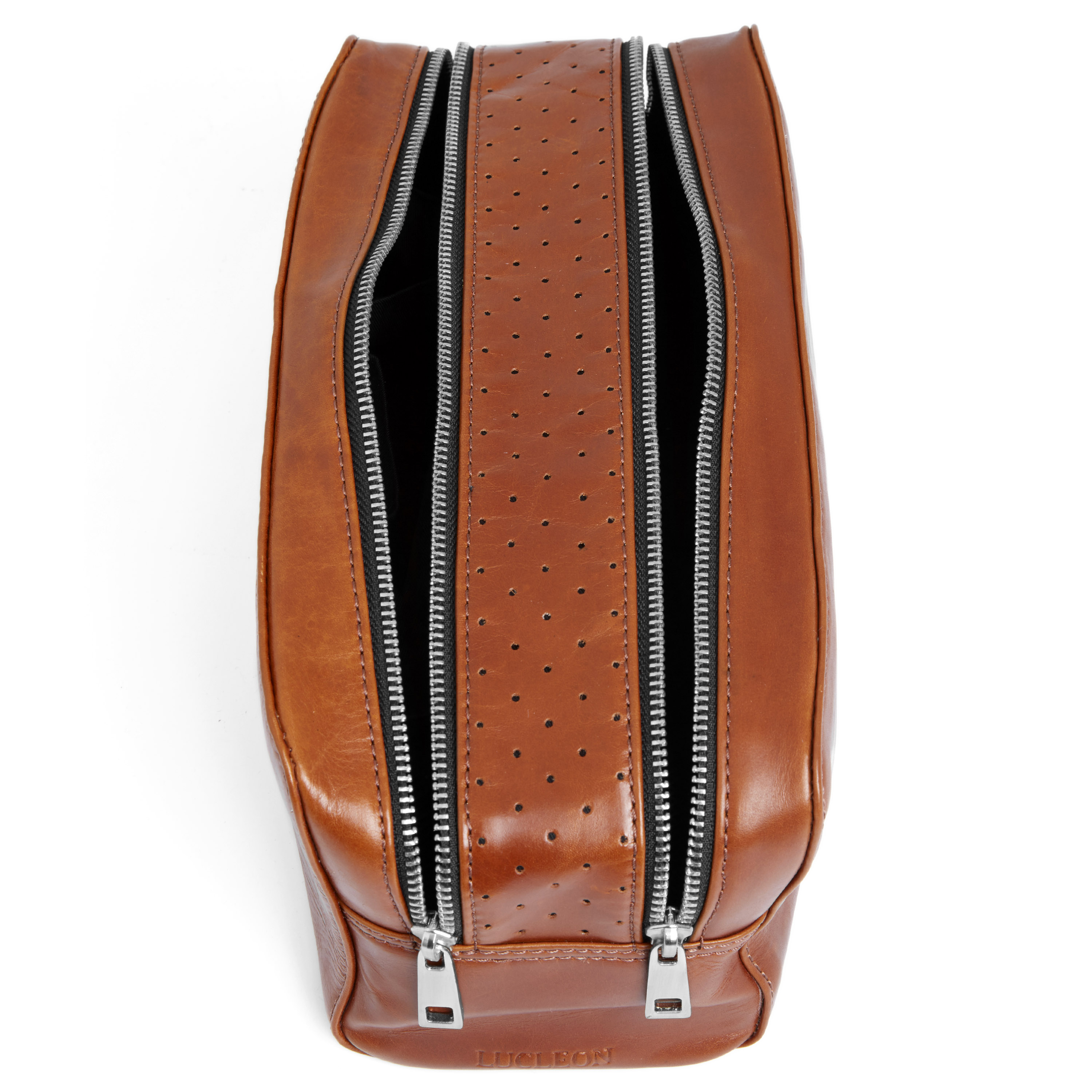 Tan Double Zip Jasper Wash Bag - 2