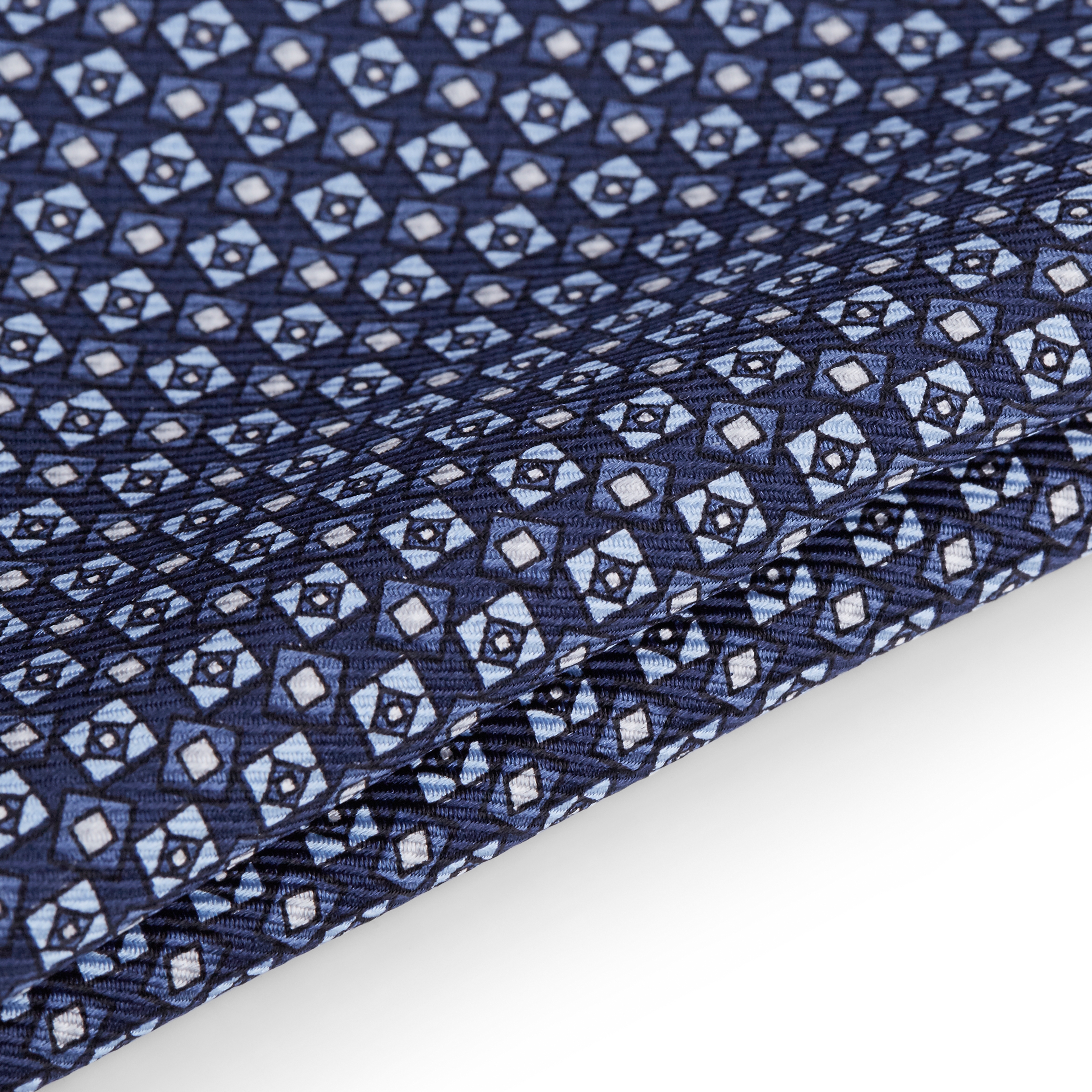 Blaues Geometrisches Einstecktuch - 2