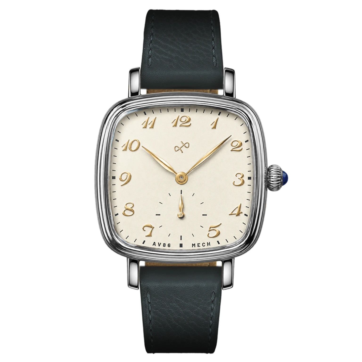 AV86 | 1954 Capri Mechanische Uhr in Stahl und Weiß AV86 | 1954 Capri Mechanische Uhr in Stahl und Weiß
