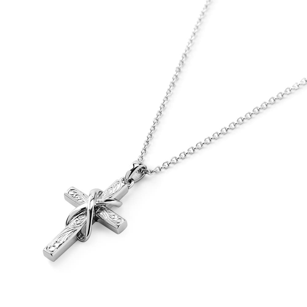 hover: Silver-Tone Cross & Infinity Symbol Necklace hover: Silver-Tone Cross & Infinity Symbol Necklace