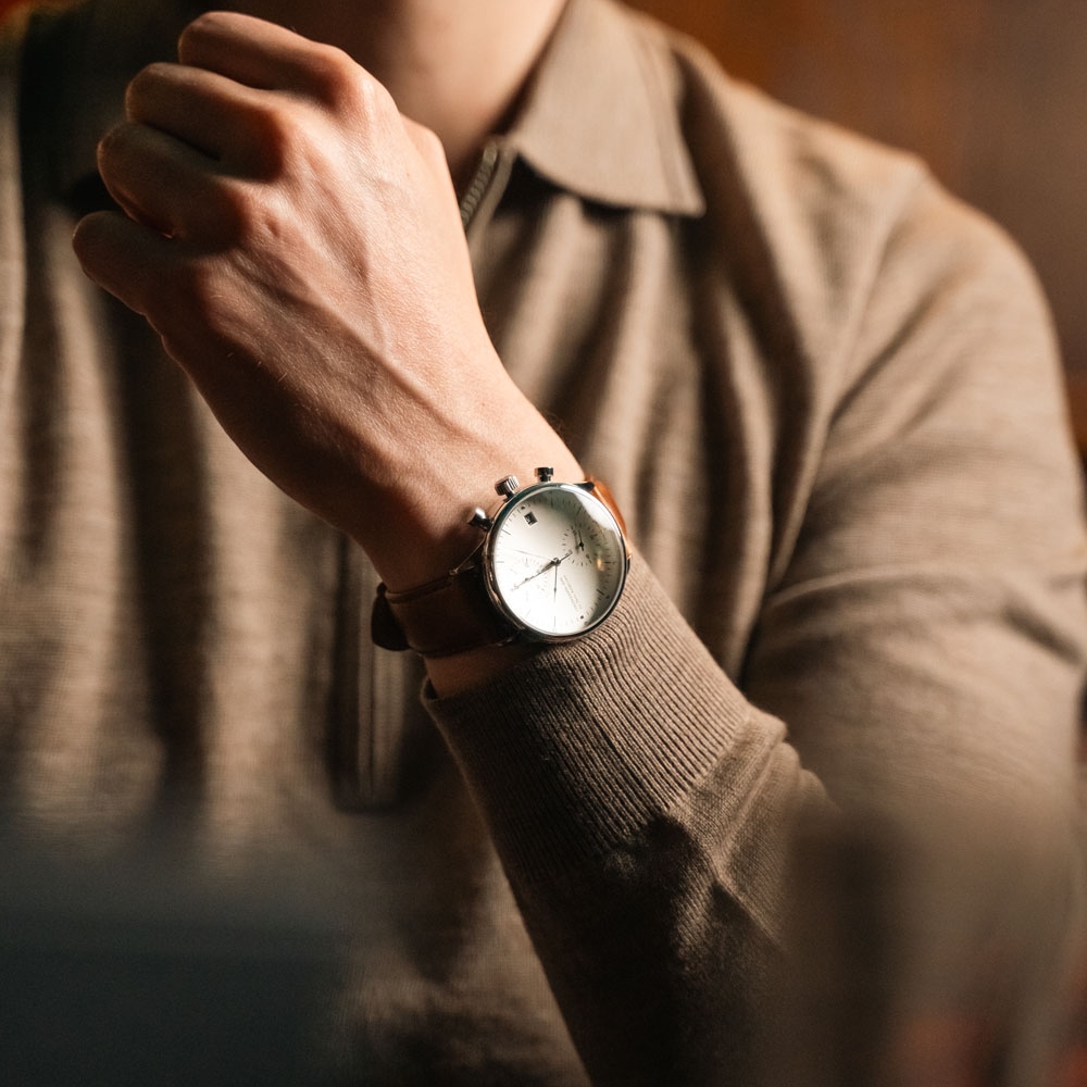 1844 Χρονογράφος | Χειρουργικό Ατσάλι & Άσπρο - 5