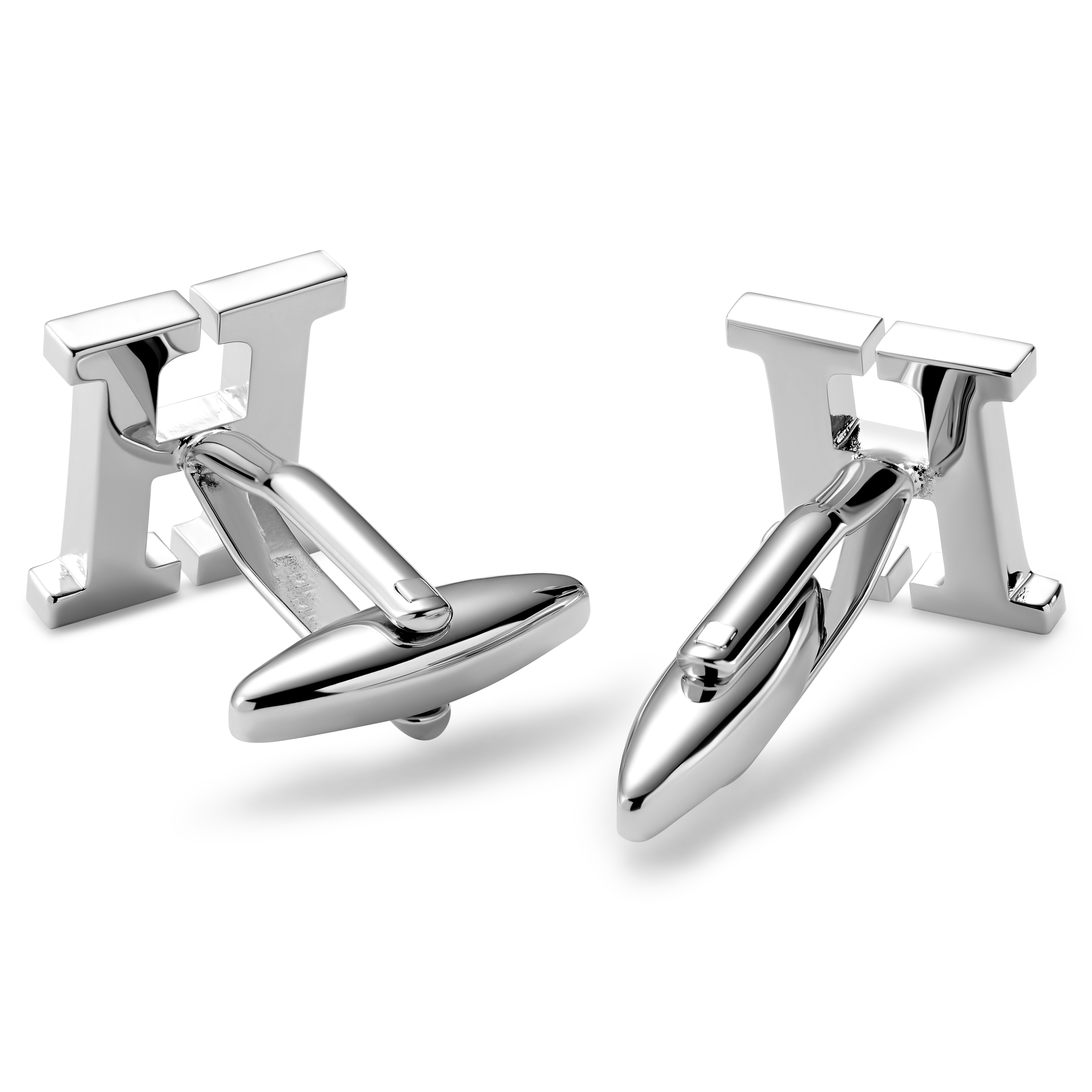 Gemelos con la inicial H plateados - 2