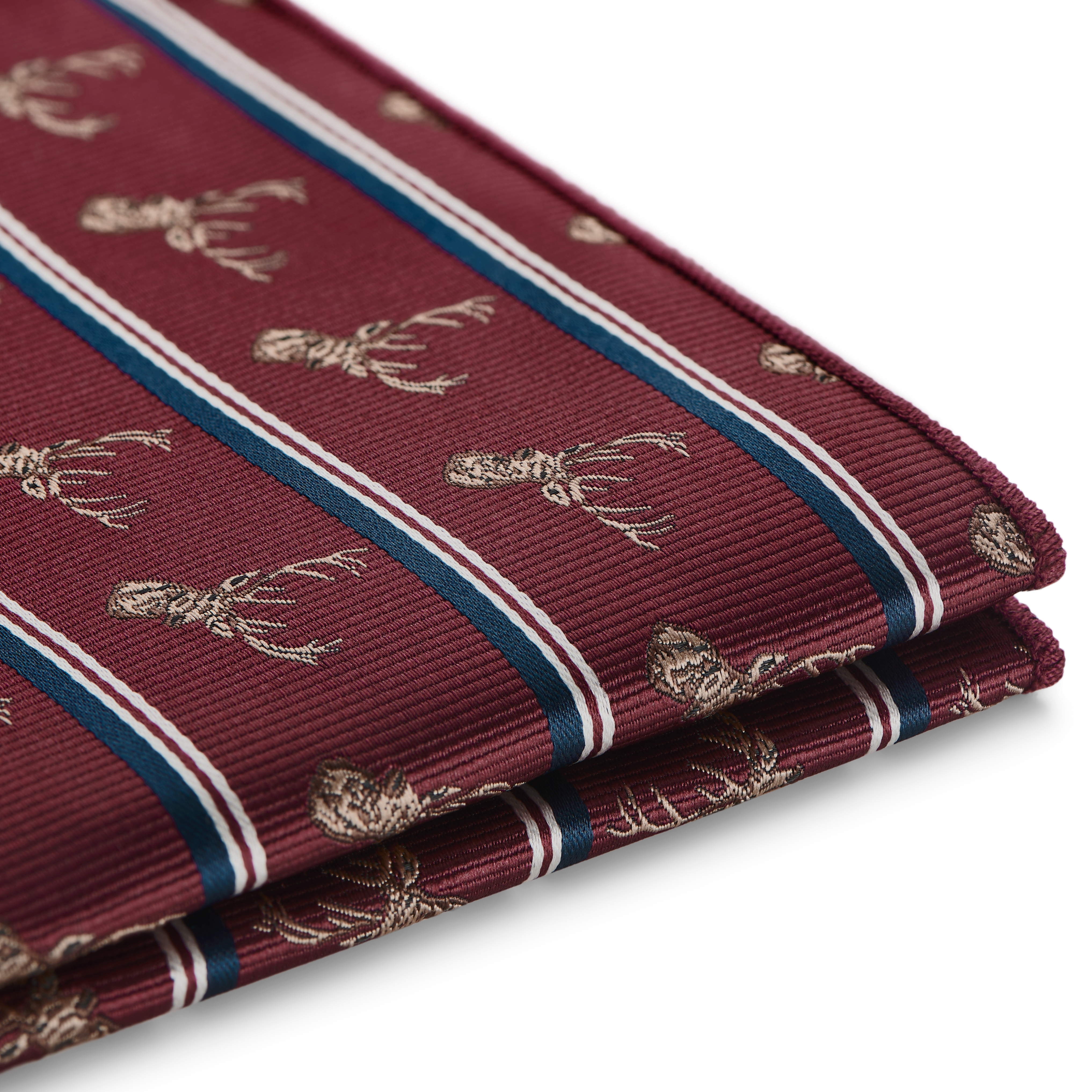 Zoikos | Red Reindeer Pocket Square - 3