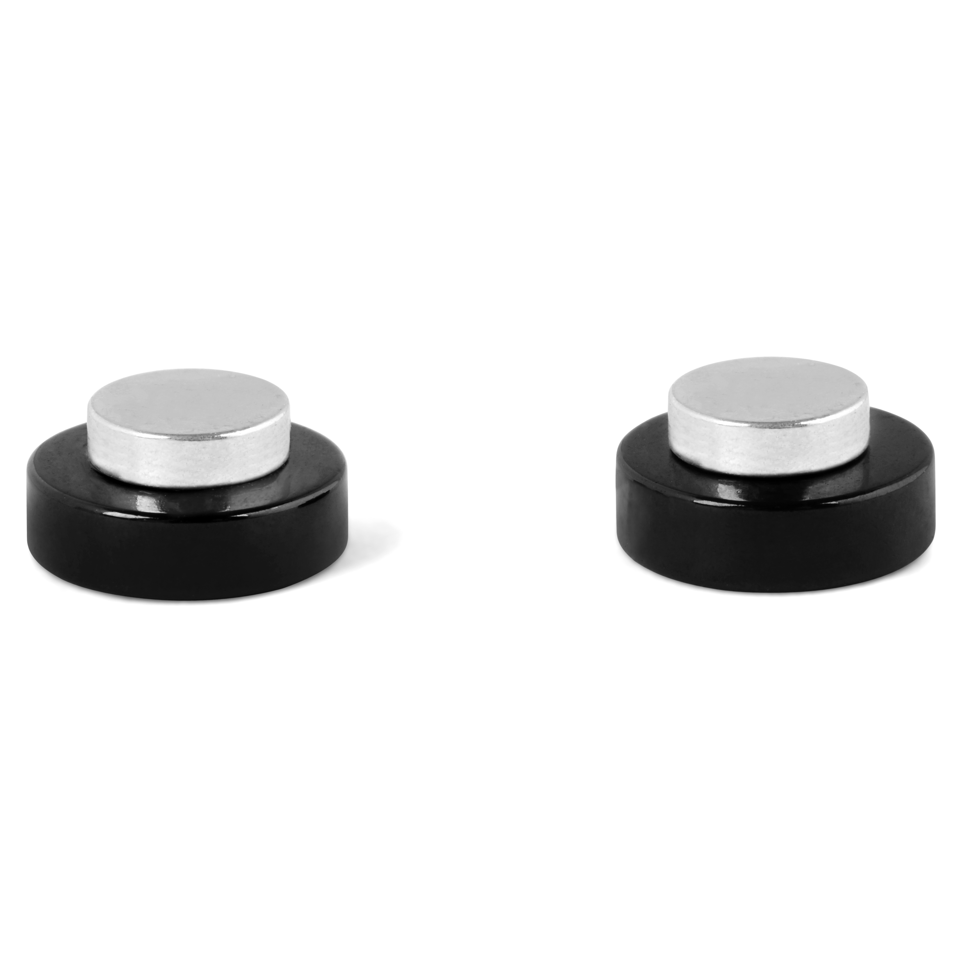 Magnetická náušnica s motívom hviezdy v čiernej a striebornej farbe - 6