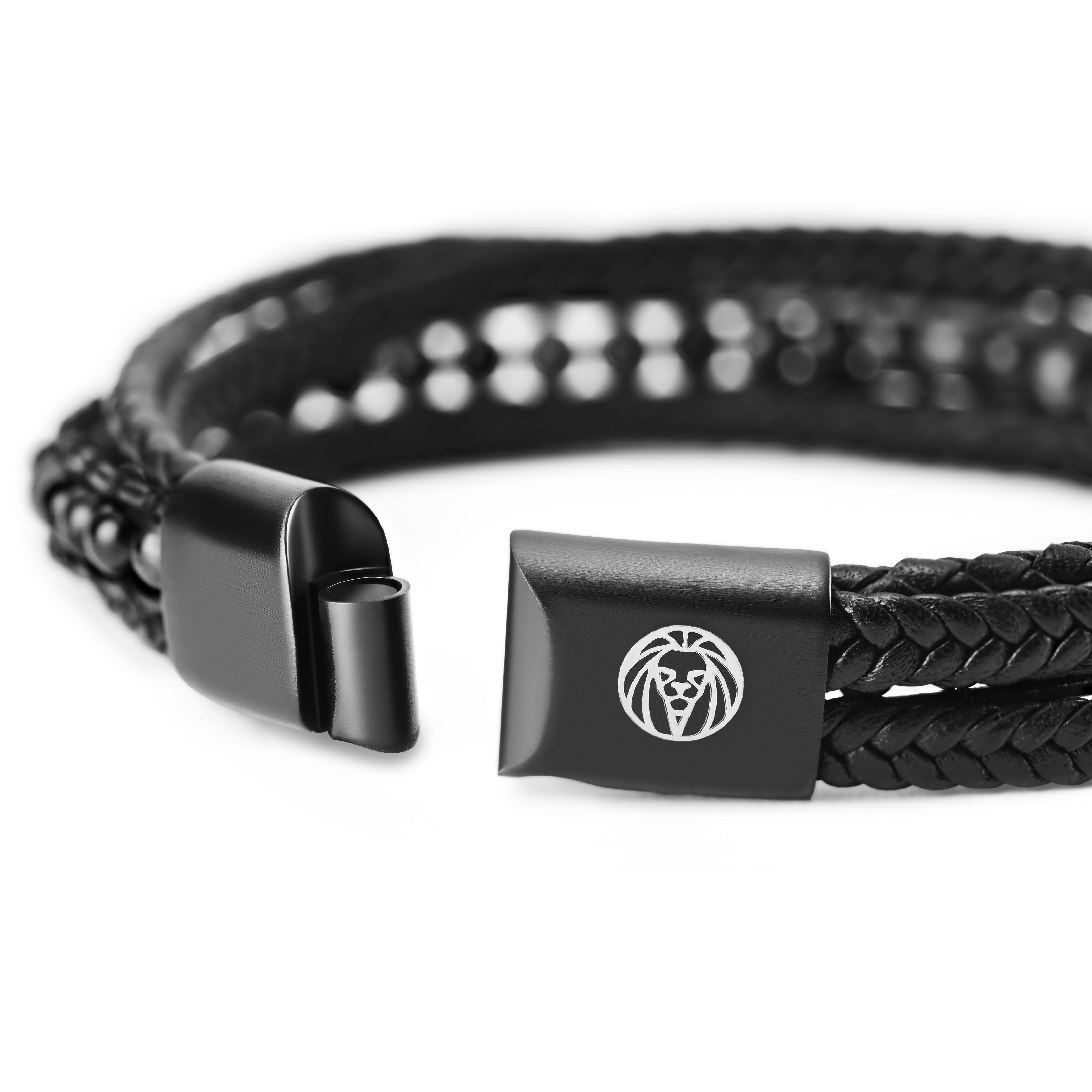 Pulsera de cuero y ágata negra Naxos - 7