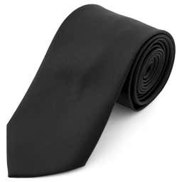Basic Wide & Long Black Polyester Tie