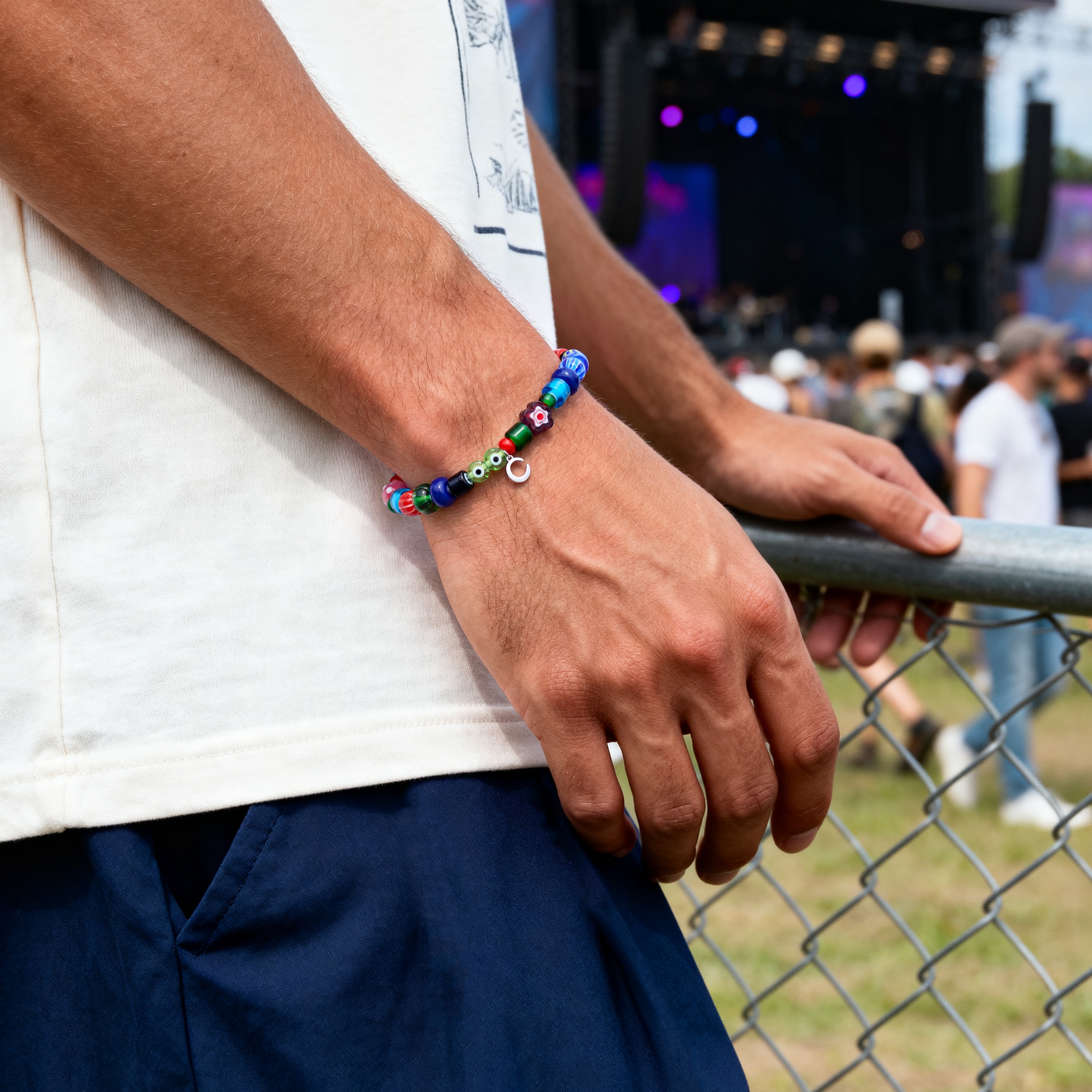 Pearlmania | Festival Frenzy Multicolour Glass Bead Bracelet - 3