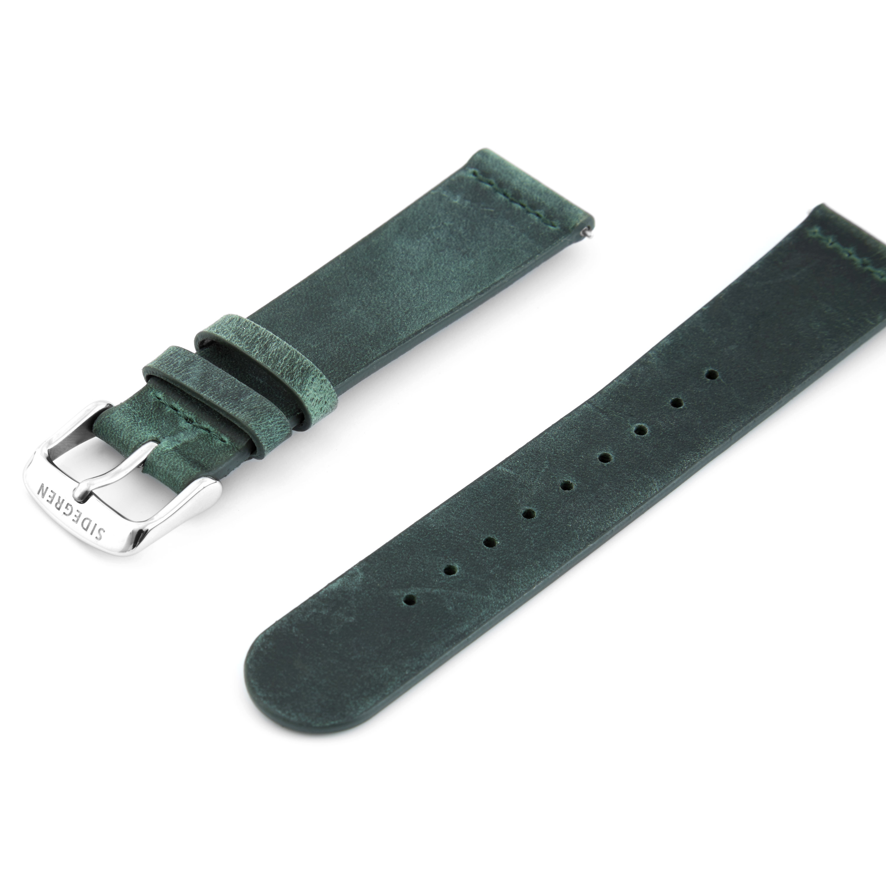 Green Watch Strap - Silver Buckle - 2