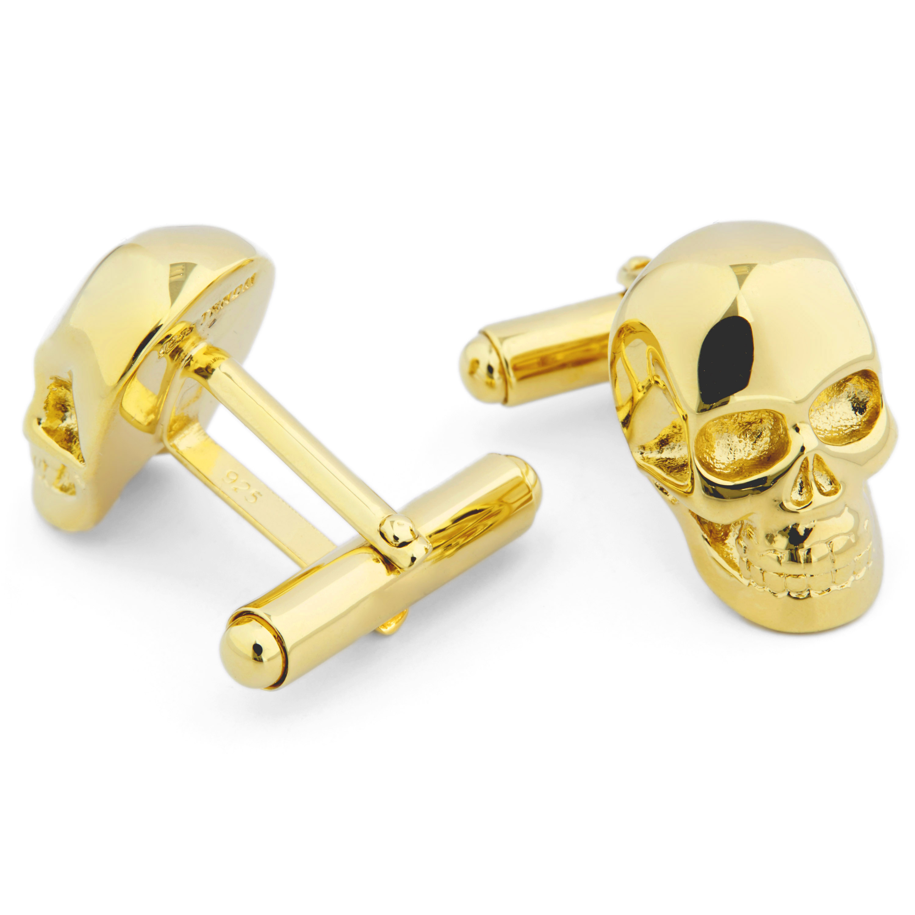 Lyhyt kultainen pääkallosetti, 925-hopeaa - 3