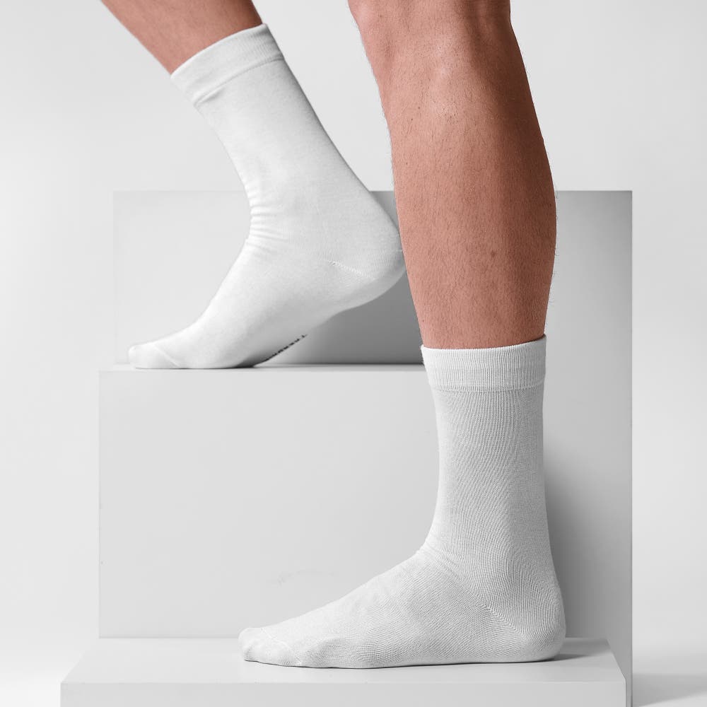 hover: FreeFeel | White Bamboo Crew Socks hover: FreeFeel | White Bamboo Crew Socks