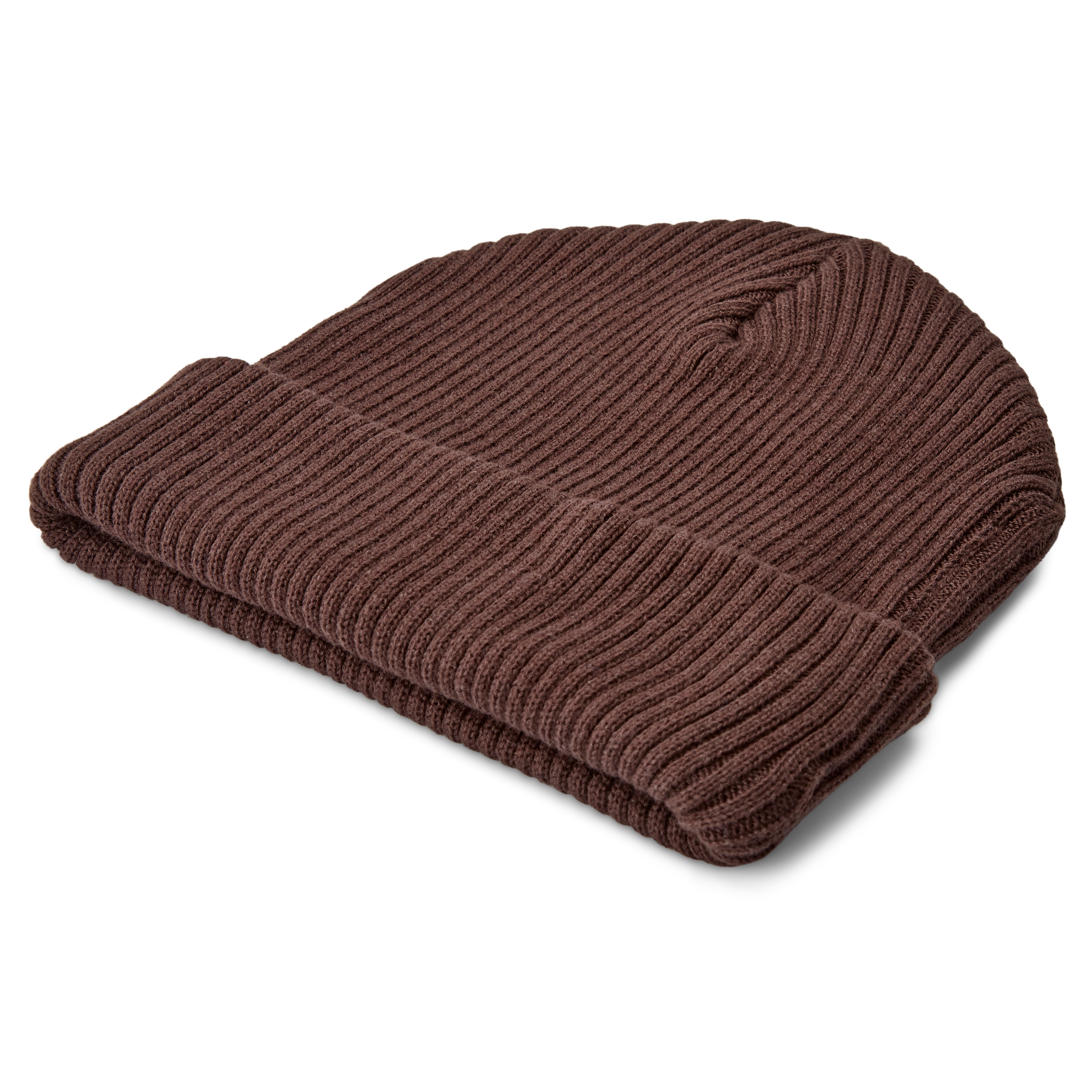 True Brown Acrylic Mix Chunky Knitted Rib Beanie - 3