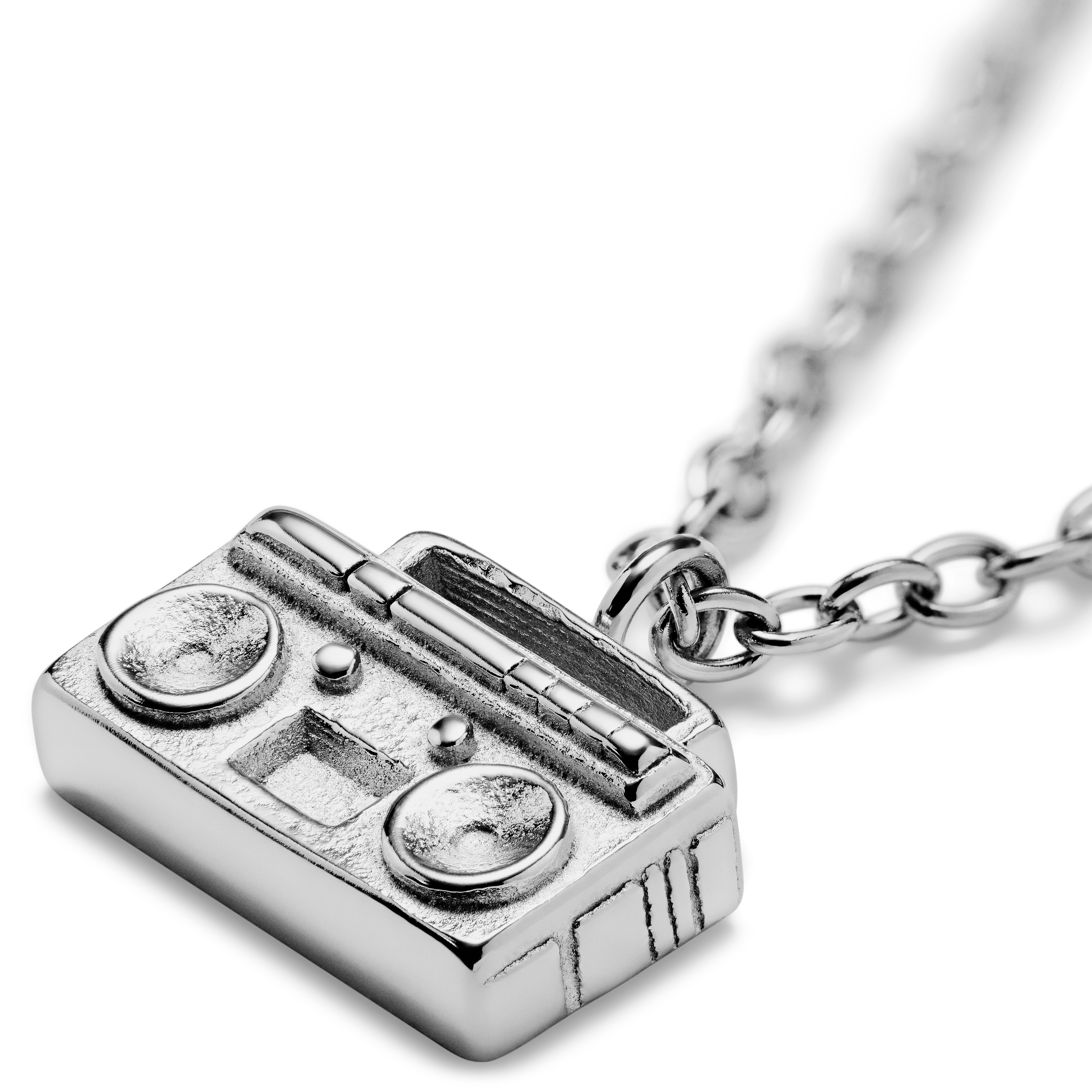 Jaygee | Sølvtonet Radio Halskjede av Rustfritt Stål - 3