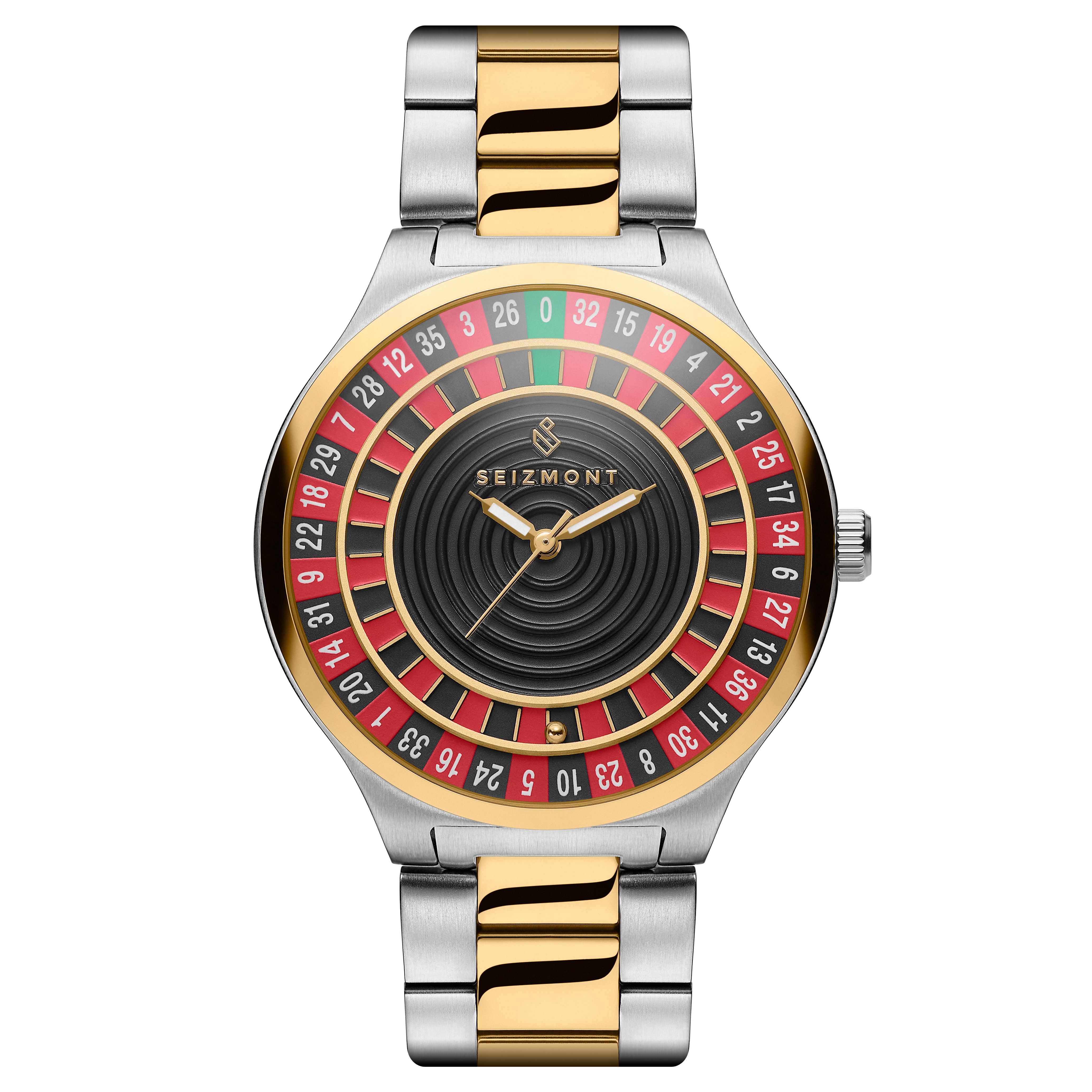 Ace | Hopean- & Kullansävyinen Teräksinen Kvartsi Rullettikello