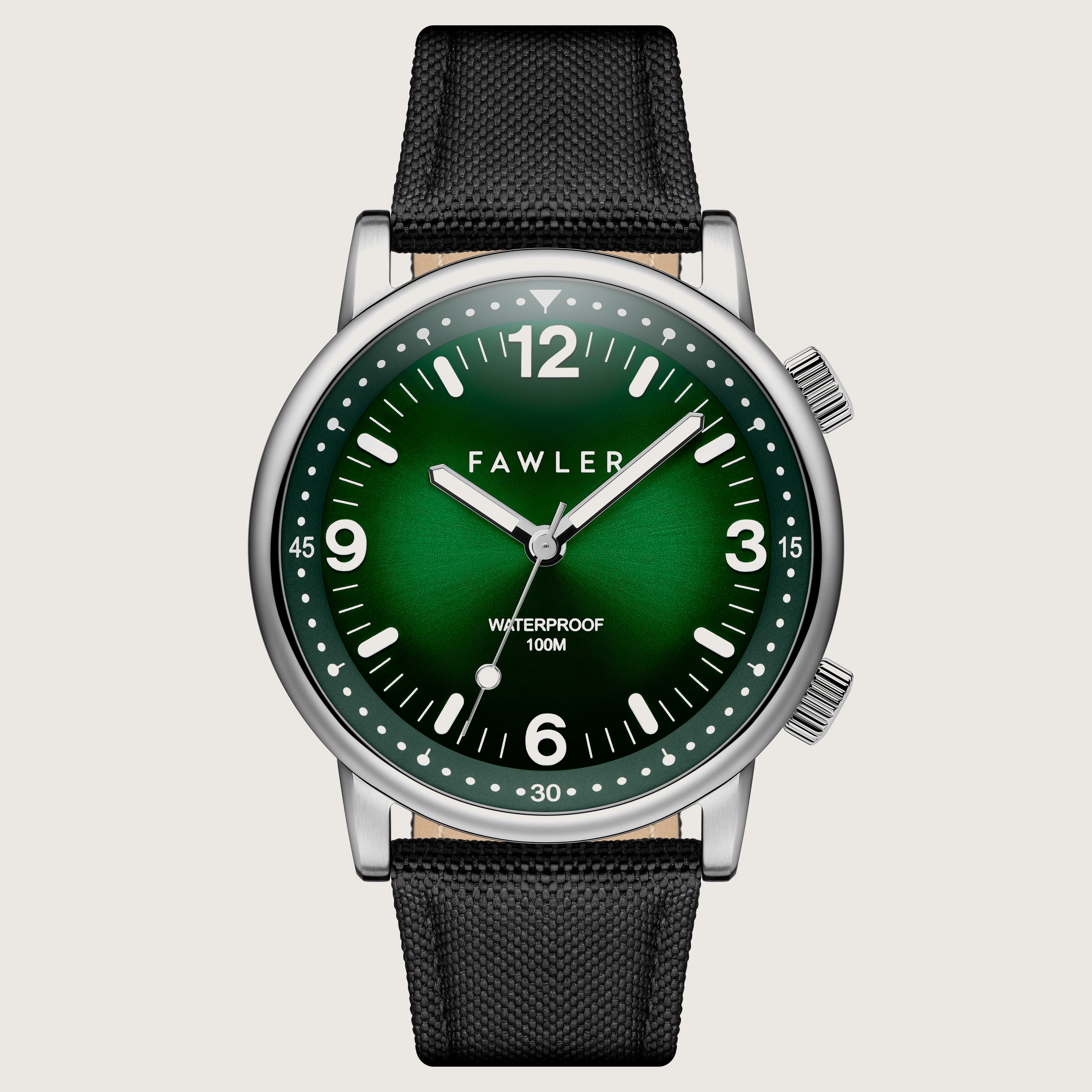 Acero | Silver-tone and Green Stainless Steel Dive Watch 