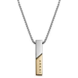 Rico | Silver-Tone Stainless Steel With Silver- & Gold-Tone Rectangular Box Chain Necklace