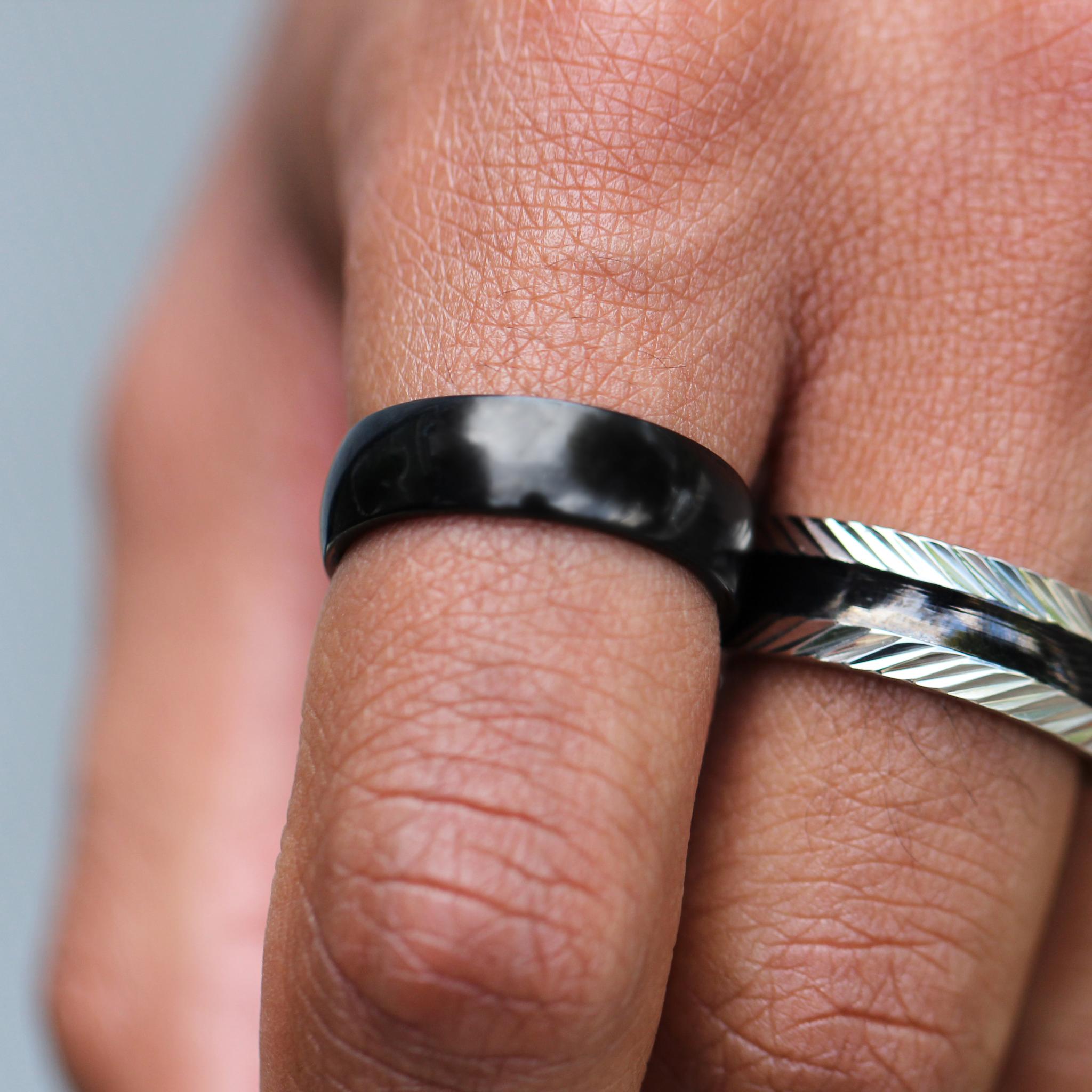 Sentio Rings Sentio | Sort Rustfri Stål Court Ring | På lager! | Lucleon