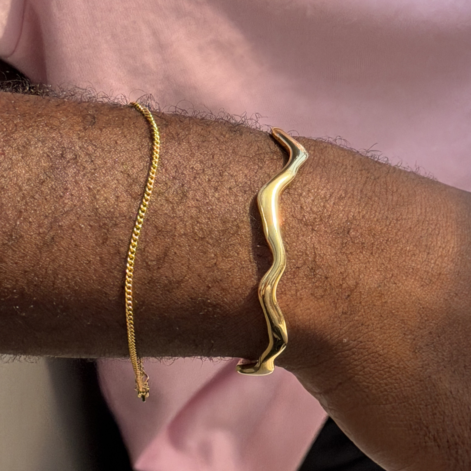 Goldfarbenes Kettenarmband 2mm  - 4