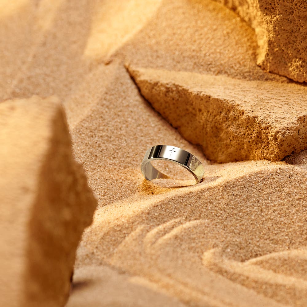 hover: Unity | 6 mm Silver-tone Stainless Steel Cross Ring hover: Unity | 6 mm Silver-tone Stainless Steel Cross Ring