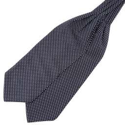 Laivastonsininen Polka Dots polyesteri ascot-solmio