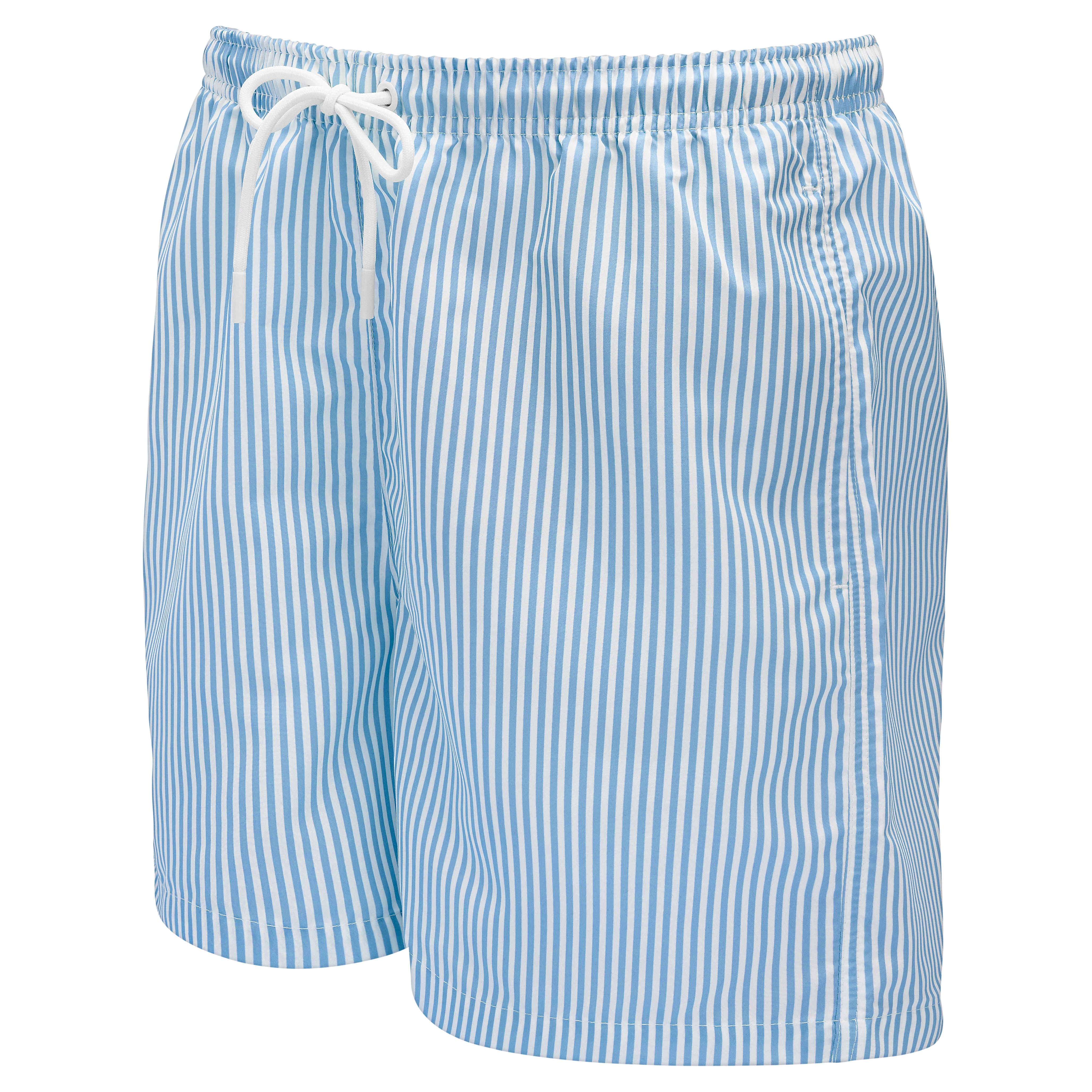 Striped Blue &amp; White Swim Shorts - 2